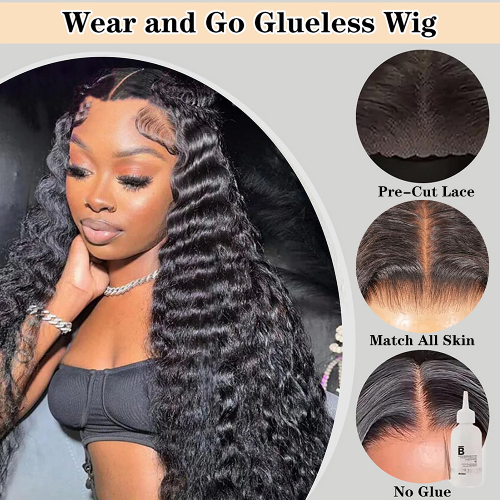 Amazon.com: 32 Inch Loose Wave Wear And Go Glueless Wigs  display picture 2
