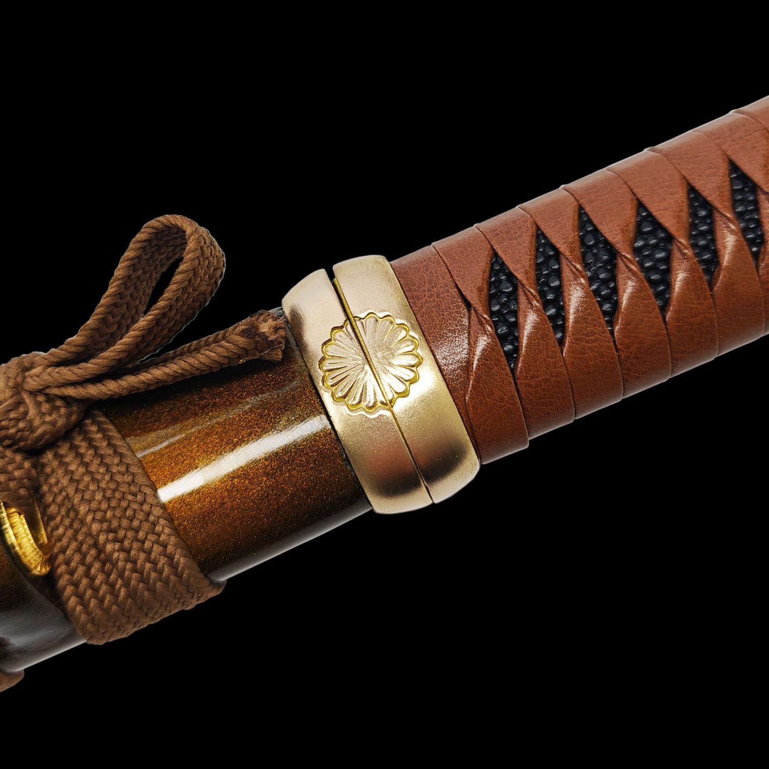 Handcrafted Short Sword 1065 Manganese Steel Knife with Copper Fittings