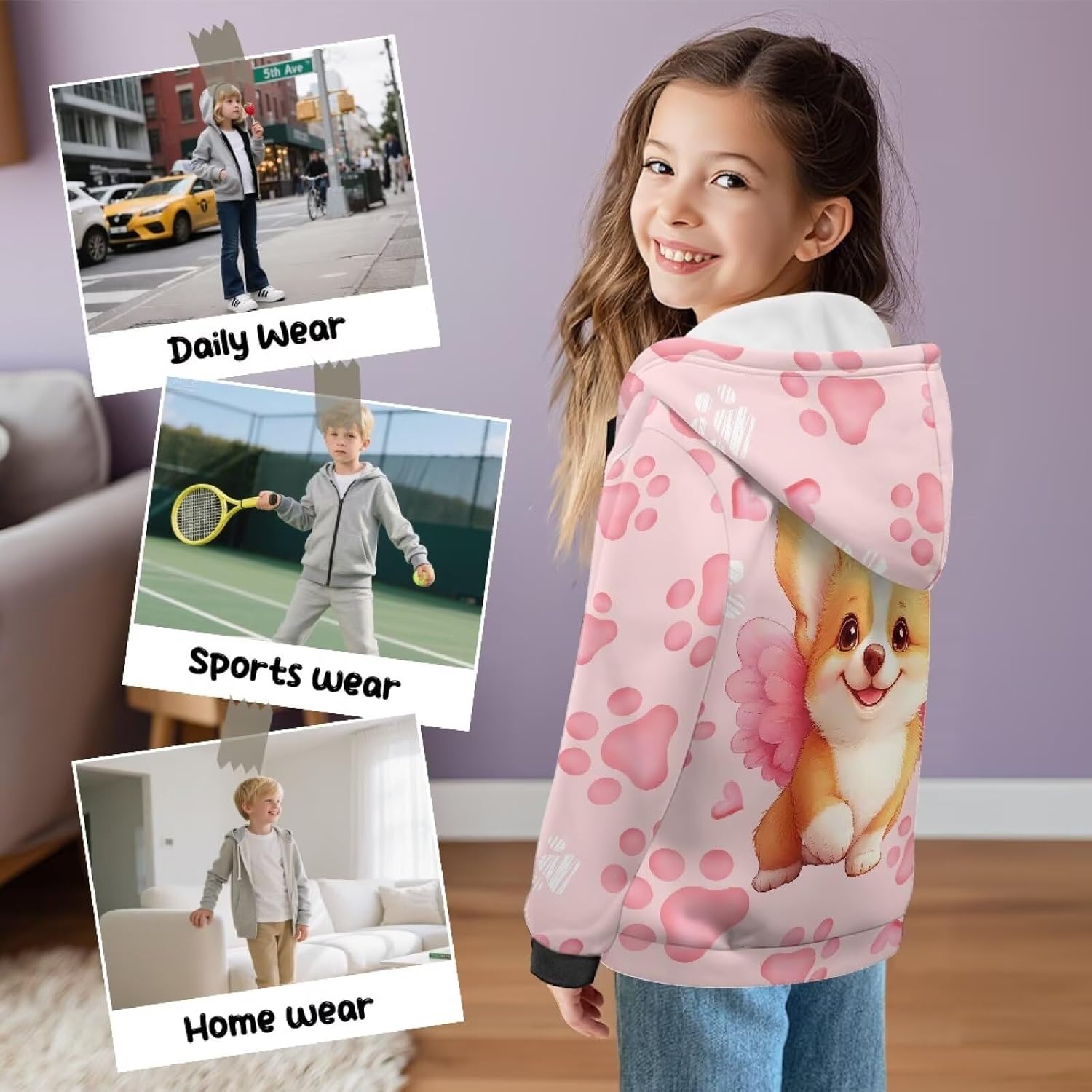 Girls Oversized Hoodie Sweatshirt Sweatshirt with Pocket for Girls Fall Outfits Winter Clothes for Daily Life
