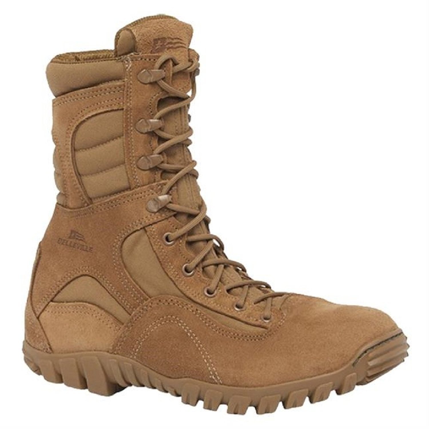 Belleville Sabre 533 8” Hot Weather Hybrid Combat Boots for Men - US Navy Army/Air Force AR 670-1/AFI 36-2903 Coyote Brown Leather with Vibram Ibex Outsole; Berry Compliant