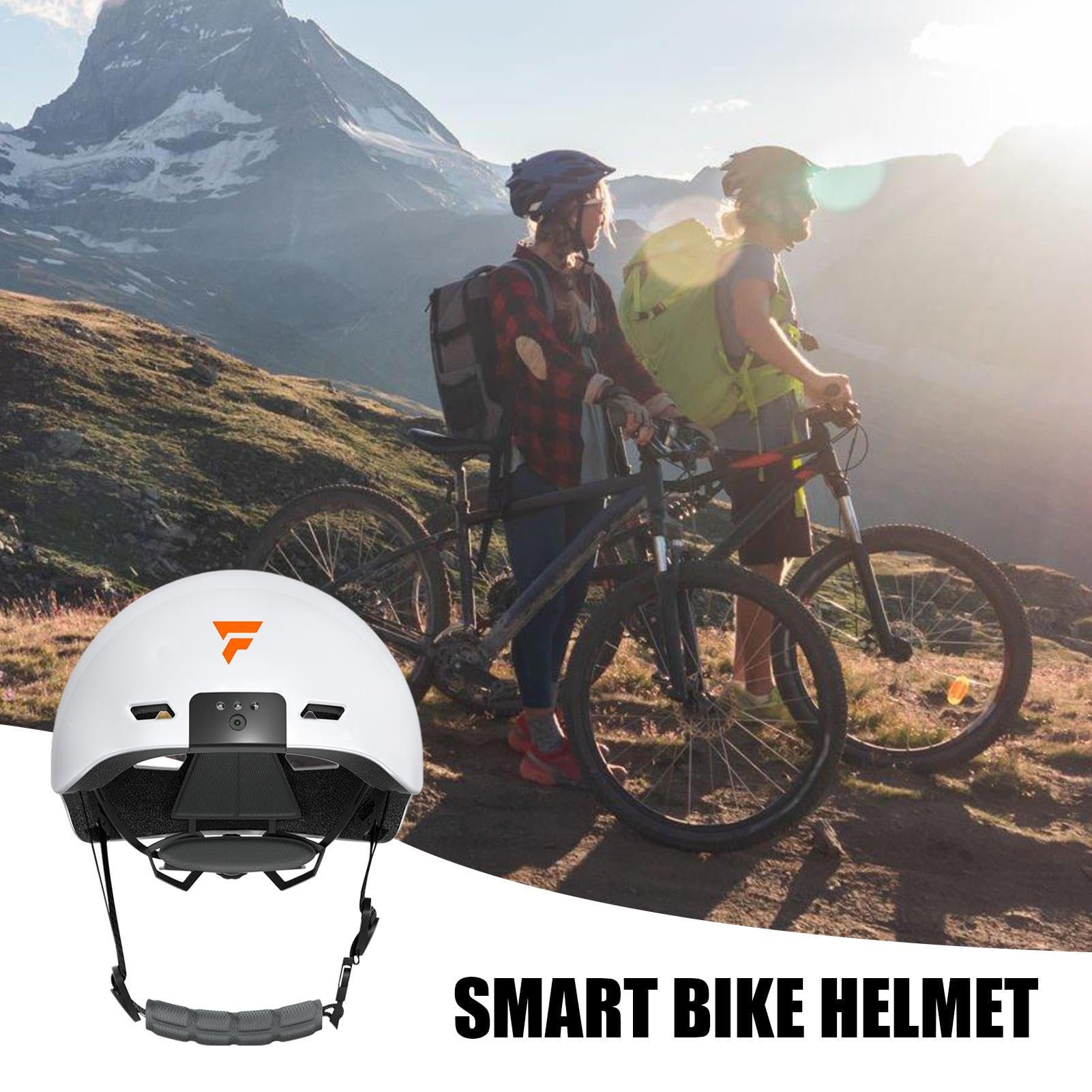Smart Cycle Tnogear, Smart Cycling Headgear Resistencia de Choque Riding | Equipo de ciclismo de protección de la cabeza con luz delantera y trasera para hombres mujeres