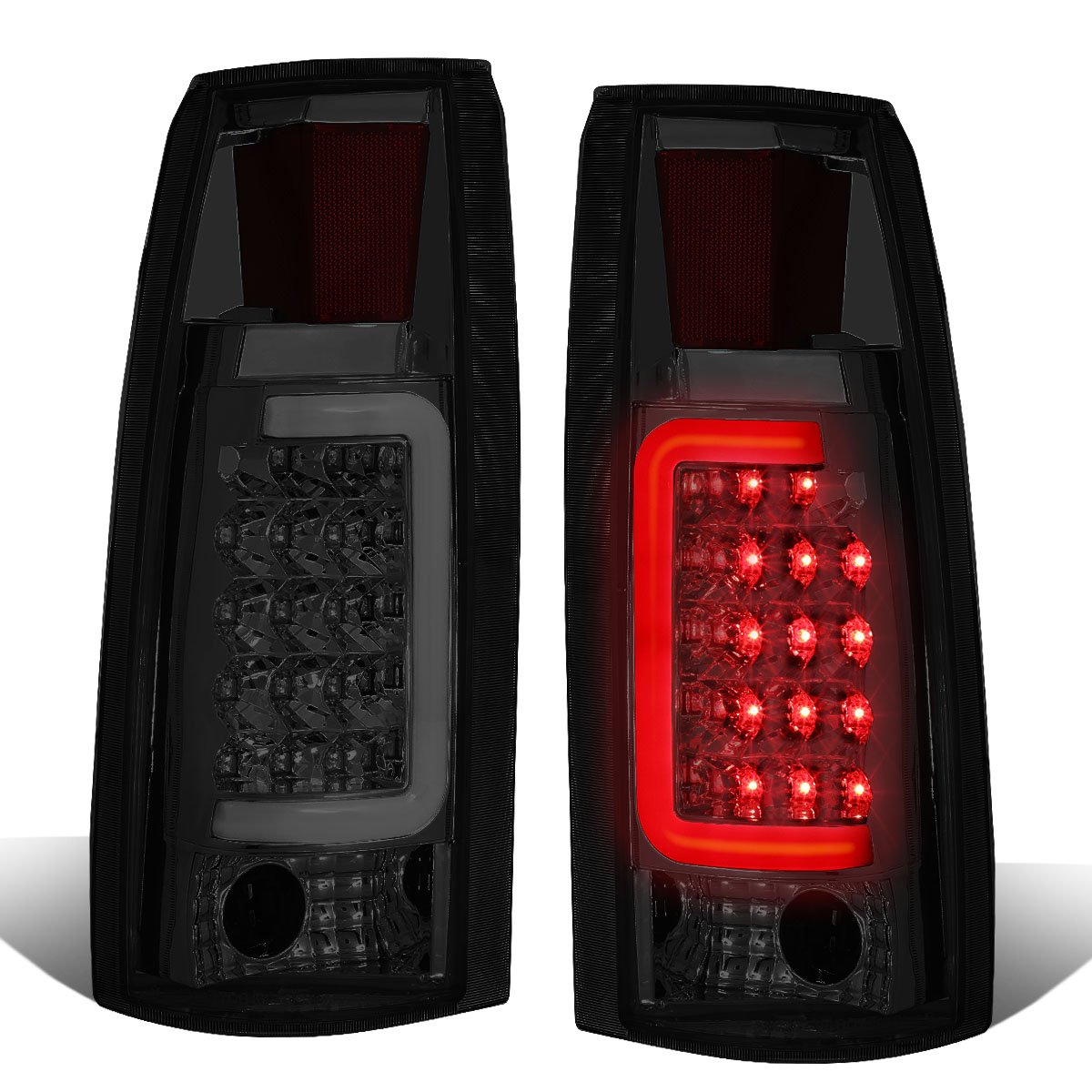 DNA MOTORING TL-C10-LED-3D-CH-SM LED 3D Tail Light Assembly Driver & Passenger Side [Compatible with 99-00 Escalade / 92-94 Blazer / 88-99 C1500-C3500]