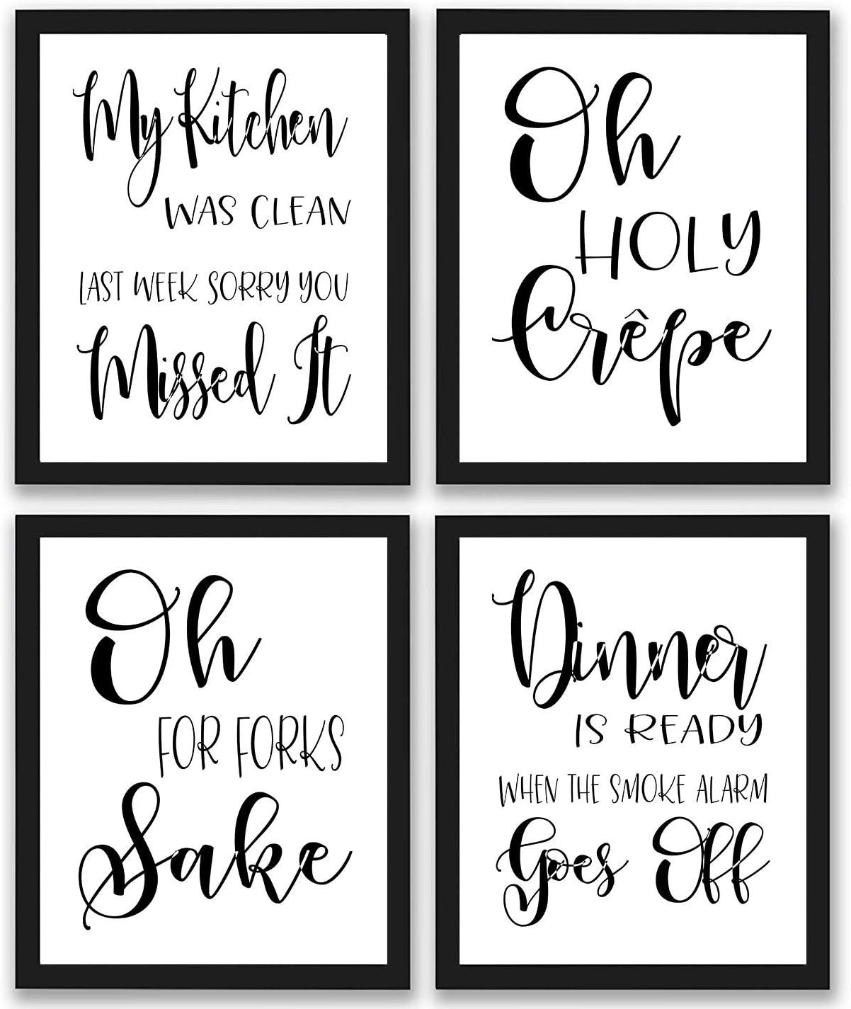 TheNameStore Quotes and Sayings Art Prints | Set of Four Photos 8x10 Unframed | Great Gift for Kitchen Decor