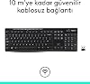 Logitech K270 Wireless Keyboard, Keypad, Liquid Spill Resistant, 10 m Usage Distance, Turkish Q Keyboard, Black