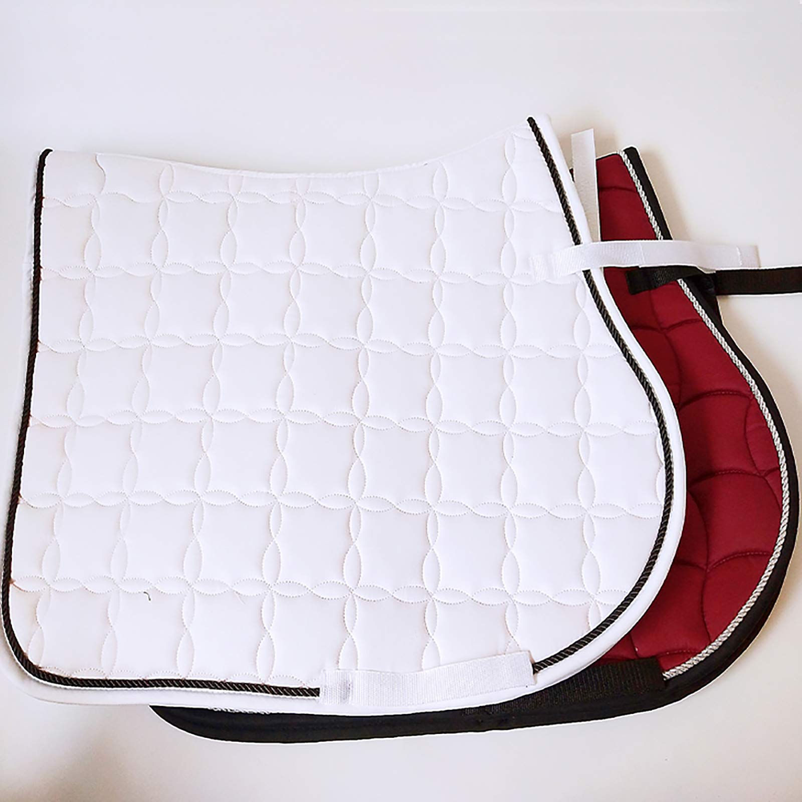 Almohadillas para Silla de Caballo para Saltar y Andar Todos los días Transpirable con cualidades absorbentes del Sudor Algodón Acolchado para Silla de Montar Cómoda Almohadilla,Blanco