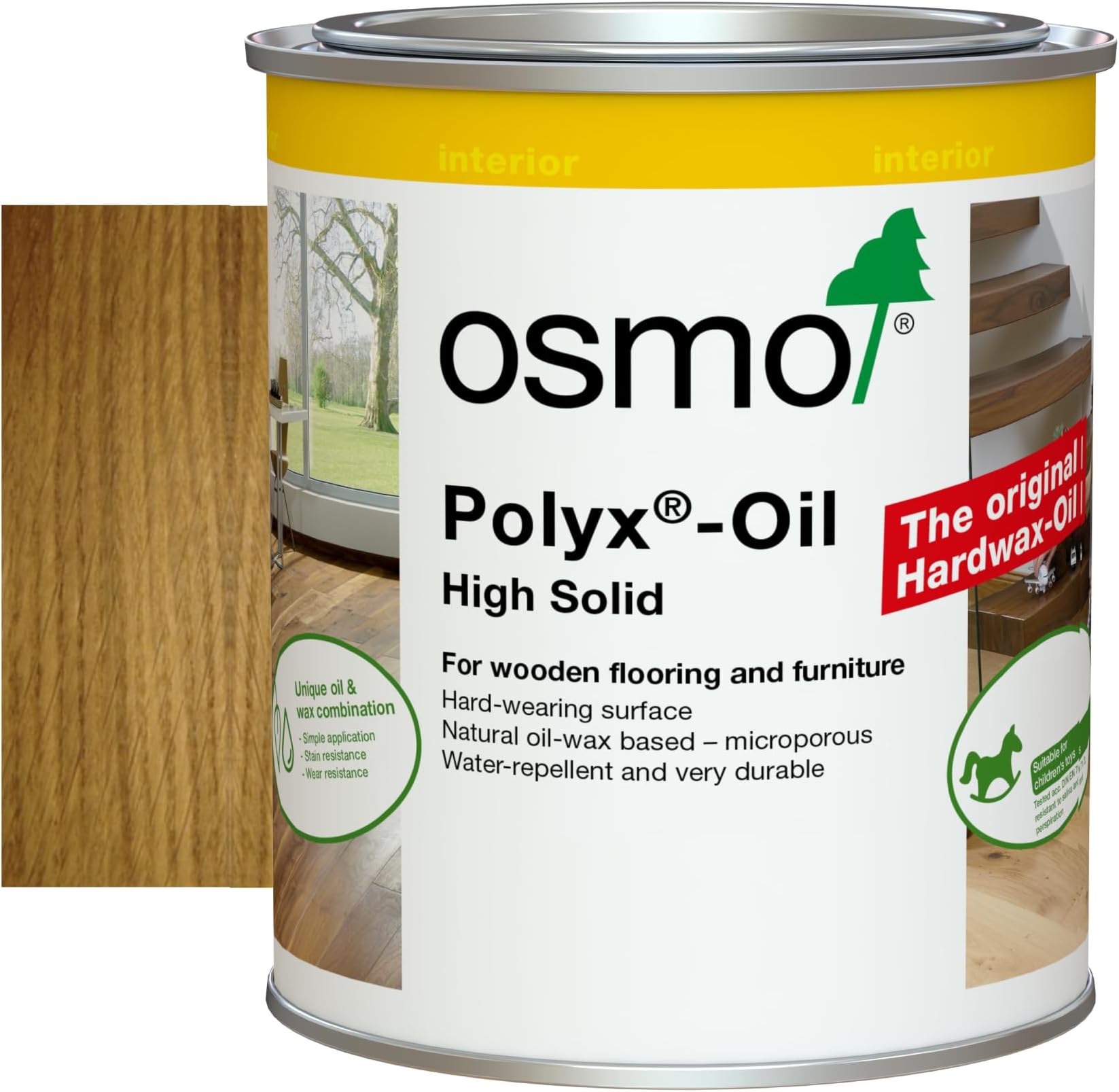 Polyx®-Oil - Hard Wax Oil 3065, Clear Semi-Matt, 750ml - Durable Wood Oil for Floors & Furniture, Water-Resistant, Wood Treatment & Wood Finish
