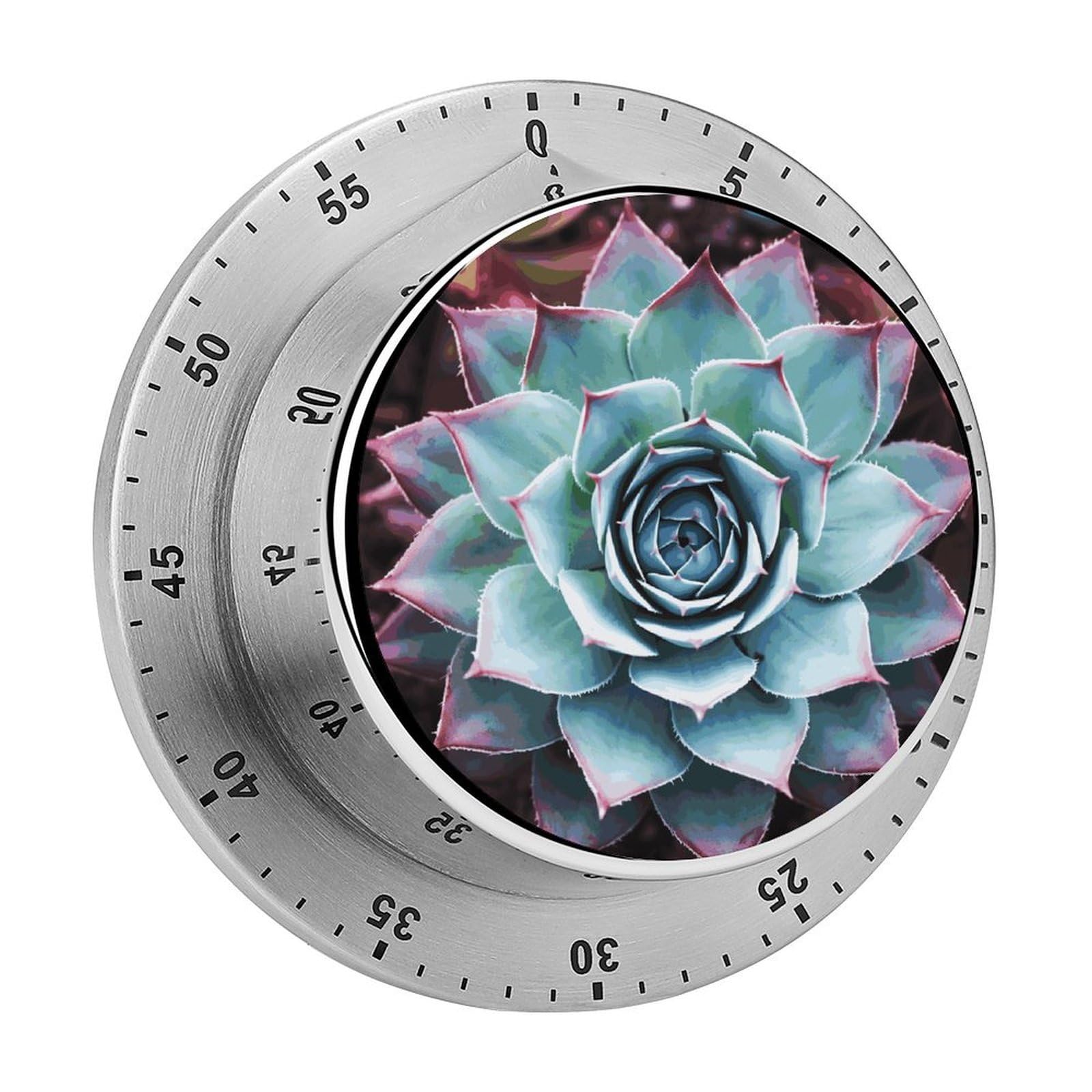 Adfgyerh Style Succulent Plant Timer For Cooking, Kitchen Timer Magnetic No Batteries Required, Mechanical Timer With Loud Alarm, For Fitness Baking Exercise Oven
