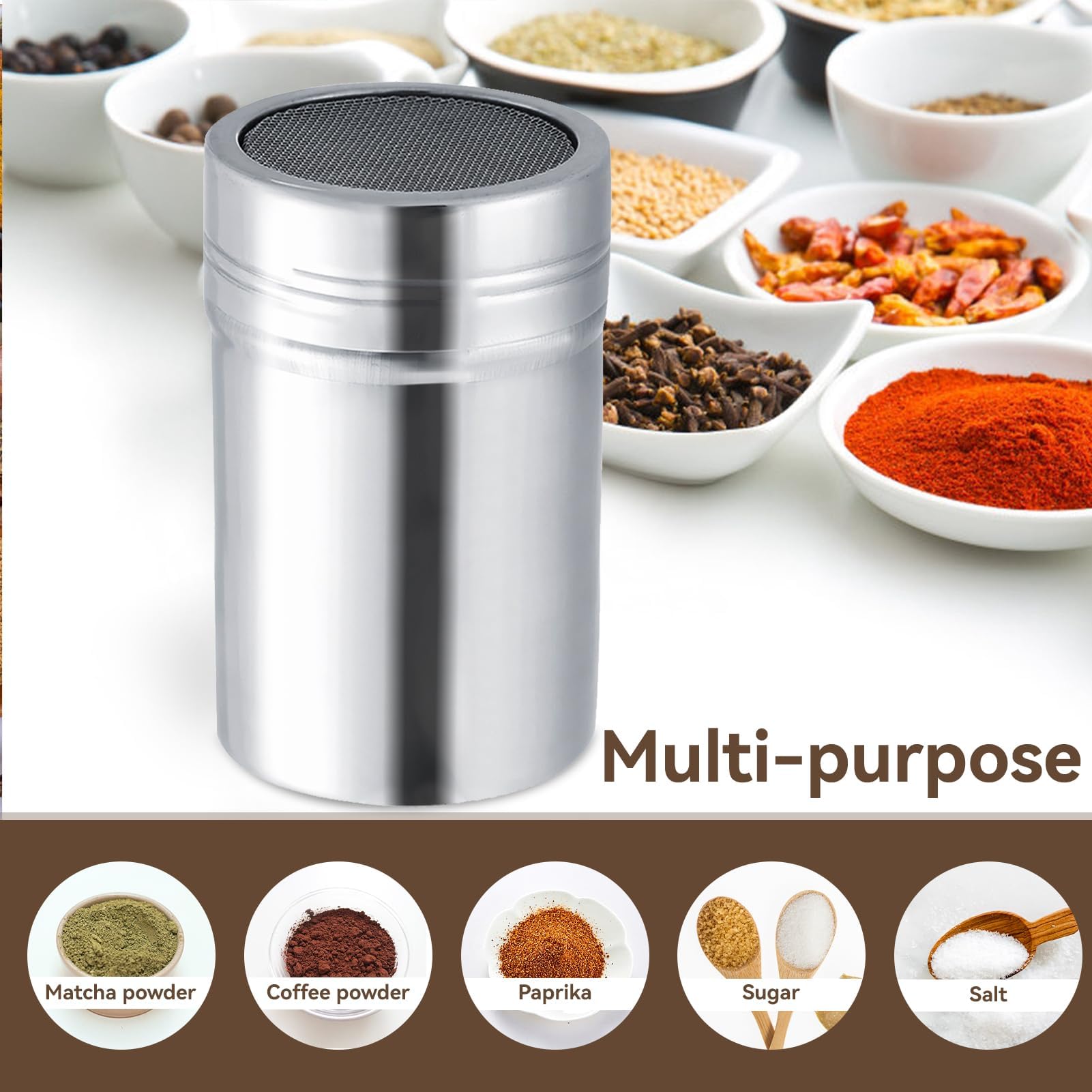 Saupoudreuse inox, Saupoudreuses en acier inoxydable, saupoudreuse