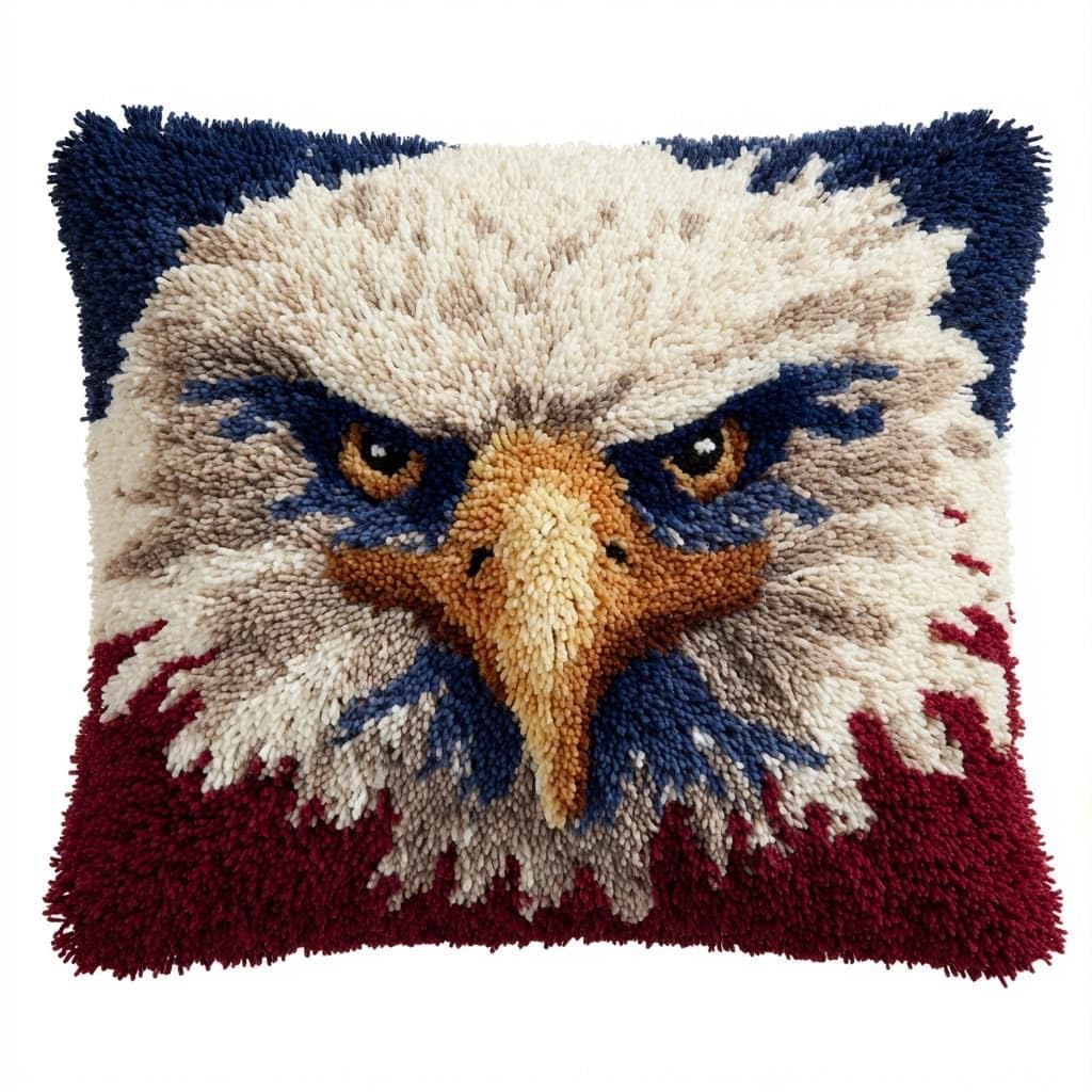 Henypt DIY Latch Hook Pillow Kits Eagle