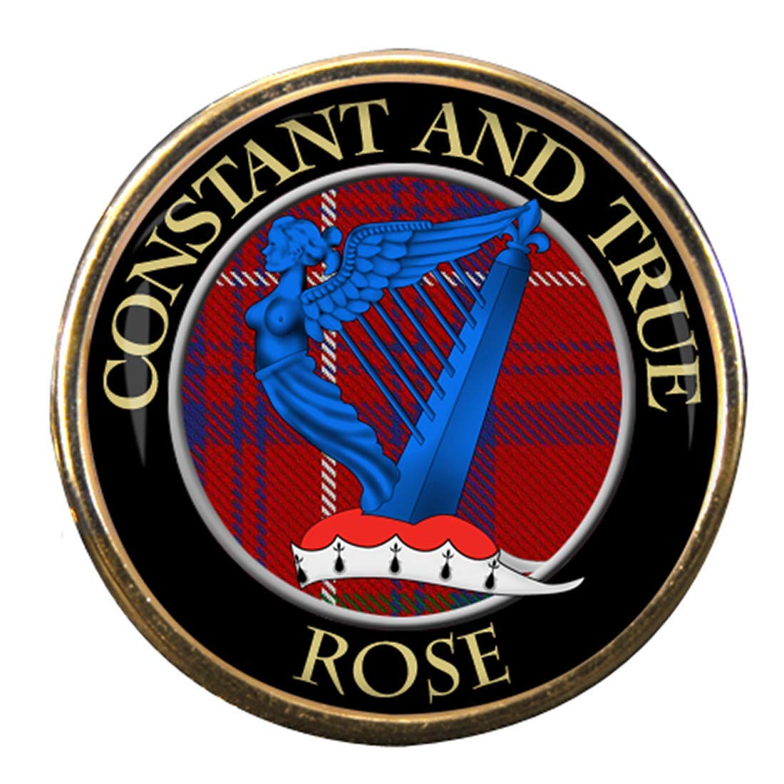 Family-Crests.com Men's Gold Rose Scottish Clan Pin Badge