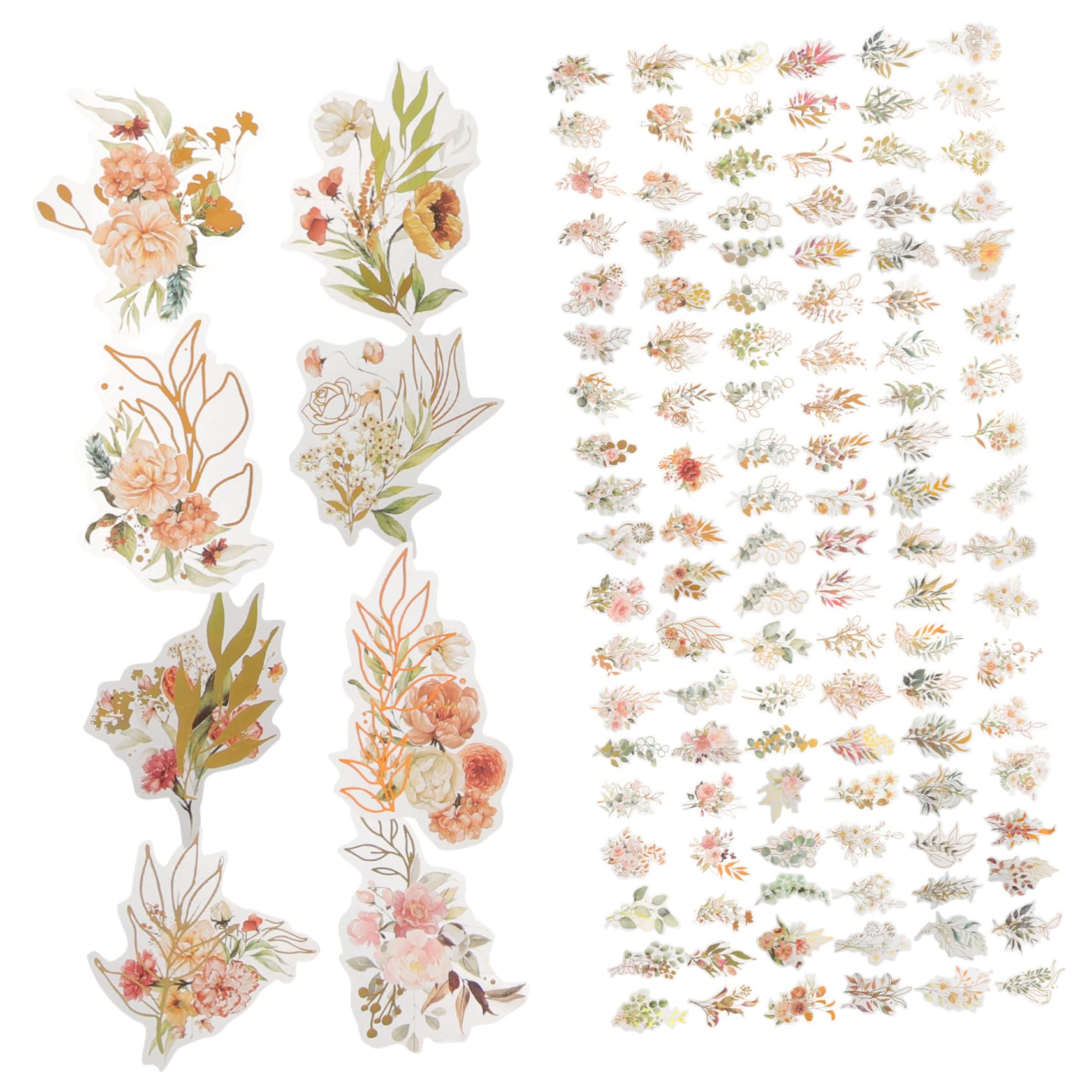 3 Ensembles Autocollants Décoratifs Holographiques Plantes Fleurs Pour Scrapbooking Diy Arts Créatifs Lot Varié 240 Pièces * 3