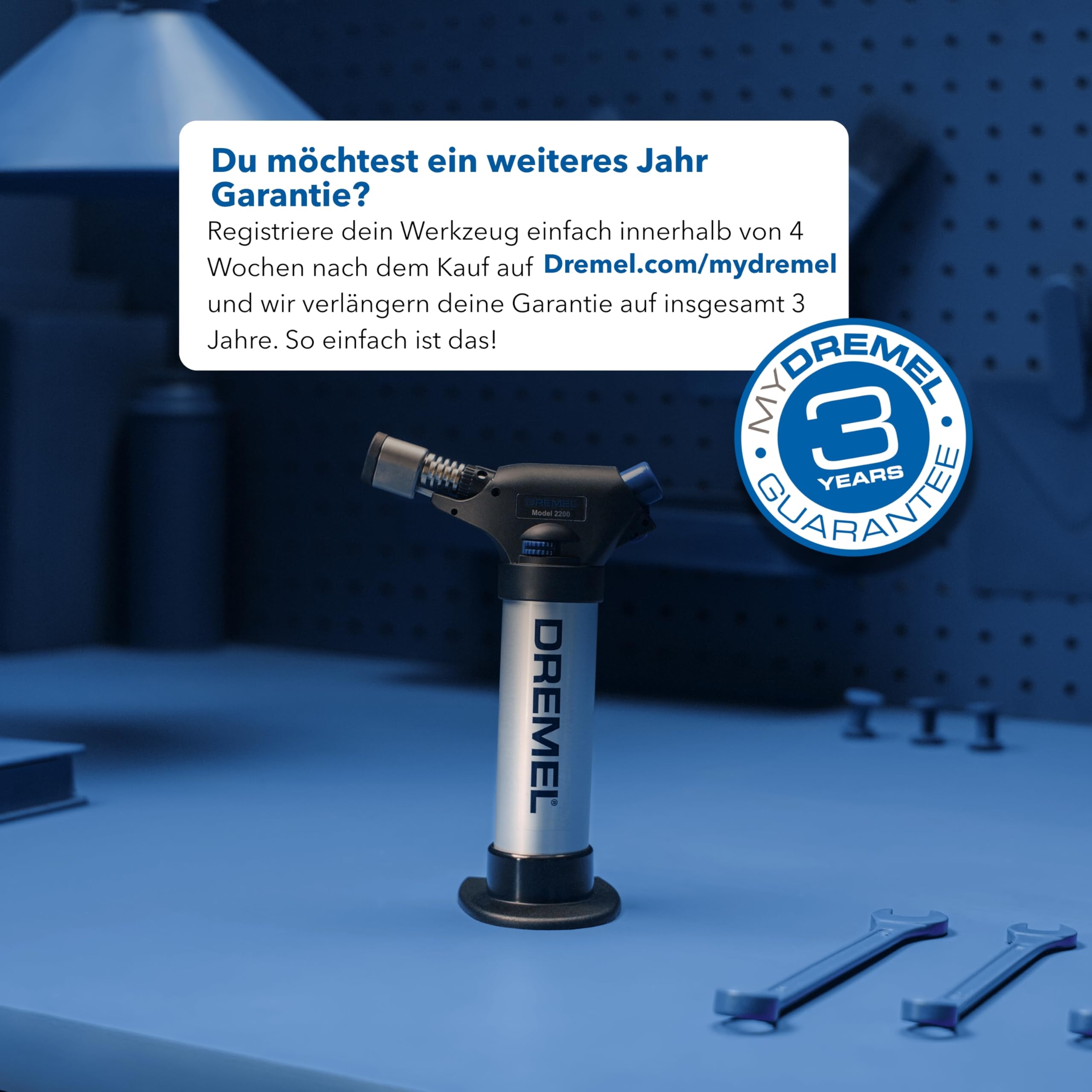 Dremel 2200 VersaFlame Multifunktionaler Butangas-Brenner - Butangas-Lötlampe, Gasbrenner und Löt-Set (mit 5 Zubehören zum Löten, Schrumpfen, Schweißen, Flambieren)