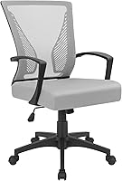 Vista 15 de Furmax Silla de oficina ergonómica de escritorio para computadora, silla de malla, respaldo medio, soporte lumbar giratorio con reposabrazos