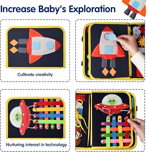 Miniatura 4 de Ancistro Montessori - Juguetes de mesa para exploración espacial, juegos sensoriales, actividades de viaje, para niños pequeños, presionar y
