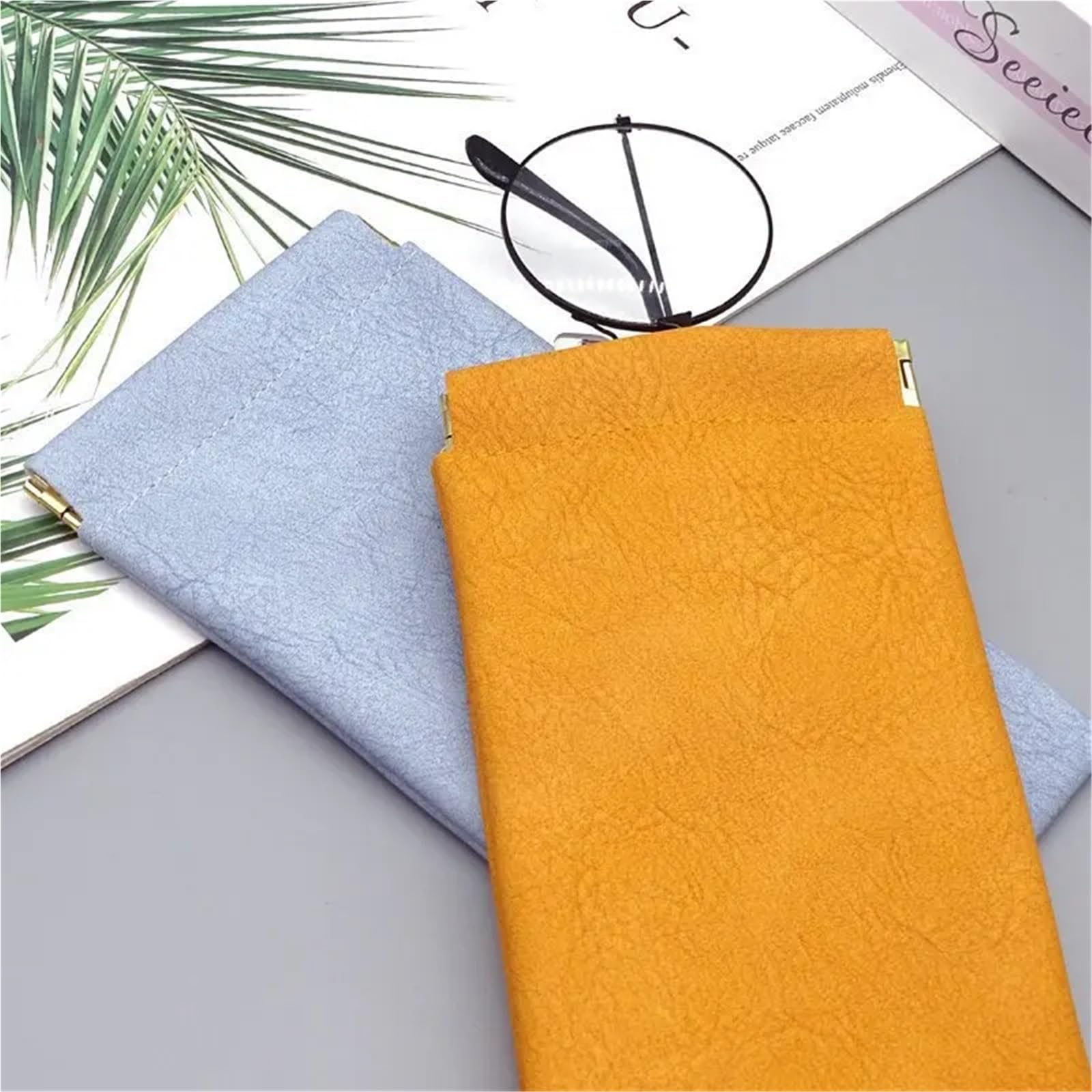 funda gafas Bolsa For Gafas De Sol Conjunto Almacenamiento For Hombre Y Mujer Placa Elástica Boca Cierre Automático