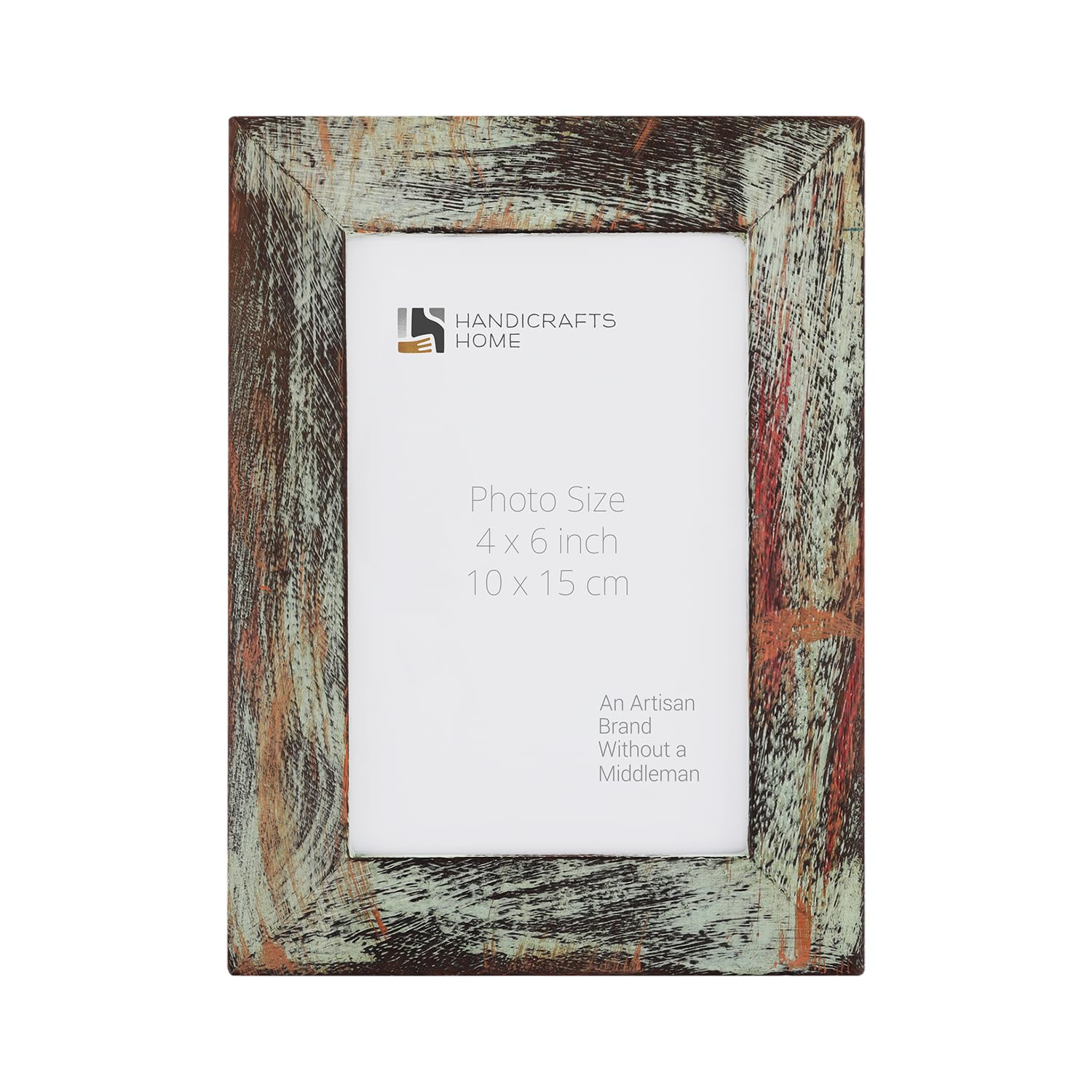 Handicrafts Home Driftwood Wooden Picture Frame, Handmade Rustic 4x6 Photo Frame for Wall & Tabletop, Vintage Farmhouse Boho Home & Desk Decor, Gallery Wall Frame, Wedding & Christmas,Gift, Sahara