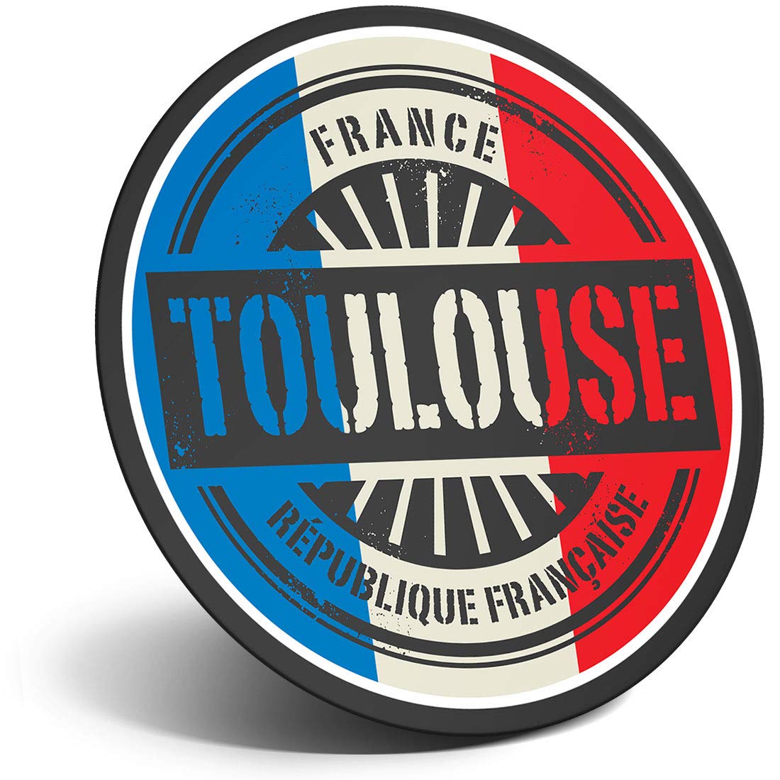 Destination Vinyl Ltd Magnet For Refrigerator, Fridge - Toulouse France French Flag For Office, Cabinet And Whiteboard, Magnetic Stickers, 6022