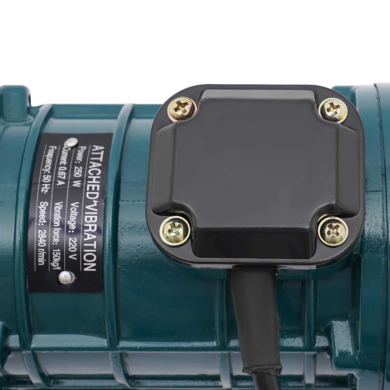 Vibrationsmotor, 250W Beton Vibrationsmotor, Geschwindigkeit 2840rpm,Stabile Basis, Vibrationskraft 150kg, Vibration Motor für Zementgießarbeiten wie Autobahnen (Dunkelgrün)