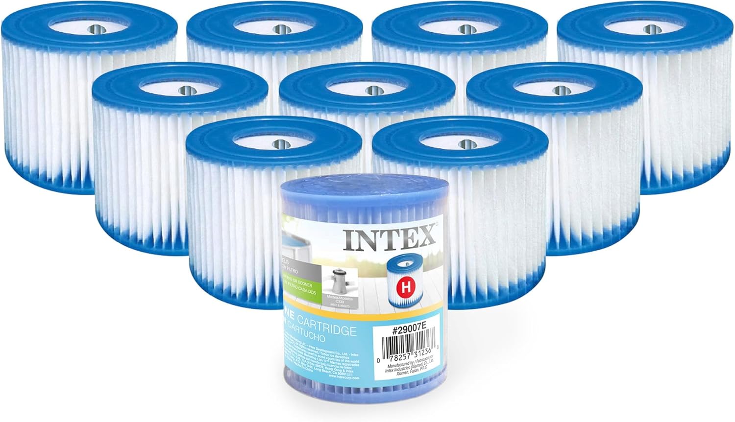 Intex Cartucho de filtro de repuesto tipo H Easy Set para piscinas (paquete de 10)