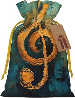YKJJFVZ Music Symbol Print Medium Size Drawstring Gift Bags Jewelry Pouches For Candy Wedding Favors Christmas
