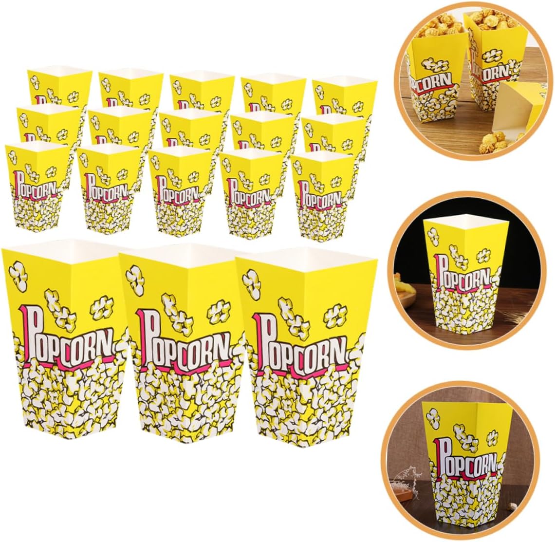 100pcs Popcorn Boxes Decorative Snack Containers for Parties Birthdays and Movie for and Treats Buckets Fun Patterns
