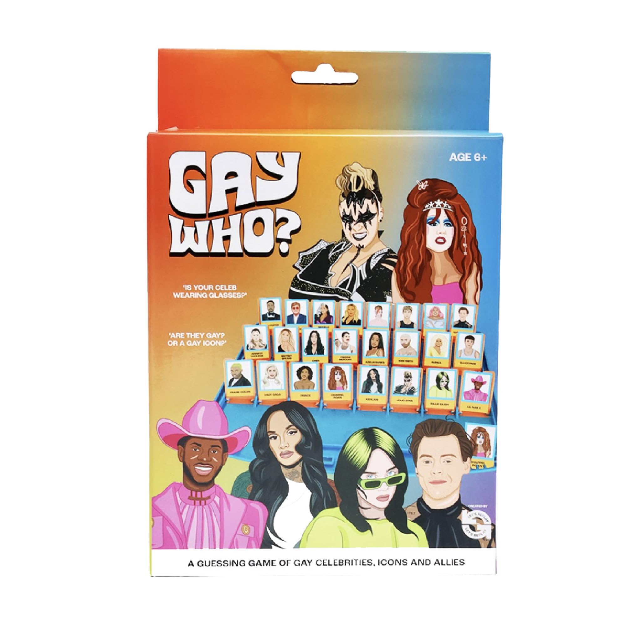 Let's Replay Gay Who? - Guess Who Adult Party Games, Blue, Pink, Yellow, Black, 20 cm x 15 cm