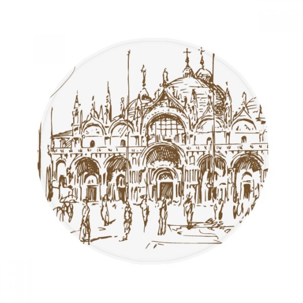 Tapis de sol église de Venise multicolore rond 80cm idée cadeau