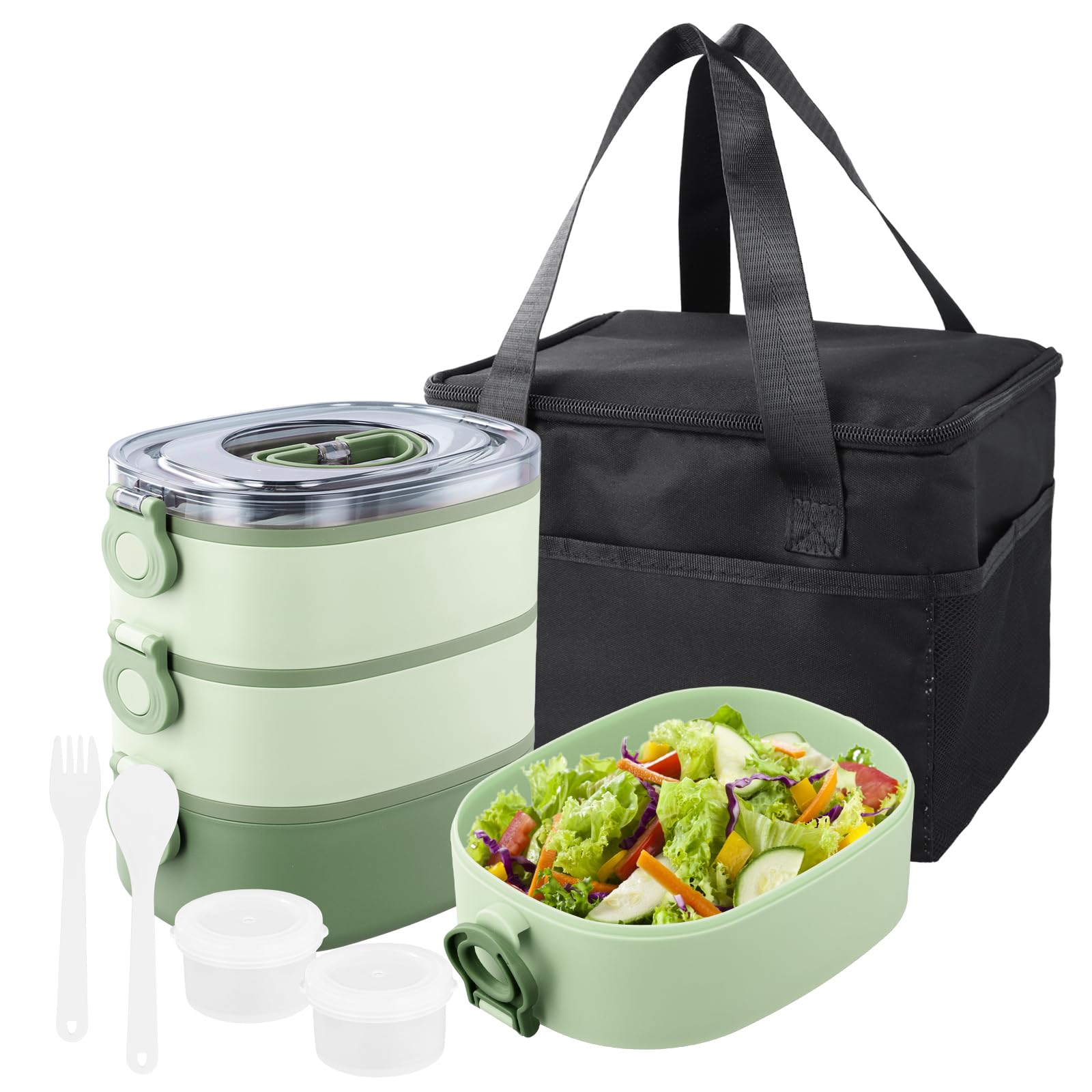 Lunch Box 2000ml Per Adulti Con Divisori E Posate – Contenitore Ermetico Per Insalata, Forchetta E Stuzzicadenti Inclusi – Adatto A Microonde, Congelatore E Lavastoviglie – Perfetto Per Lavoro, Scuola E Picnic – Rosa