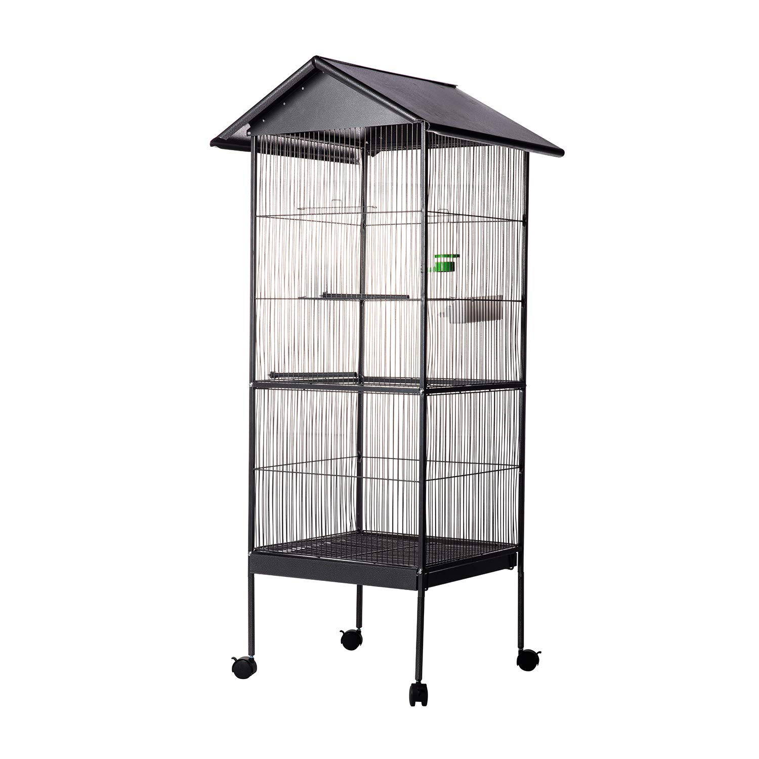 AQPET Pajarera Completa para Aves Canarios, con Techo, 162 x 52 x 52 cm
