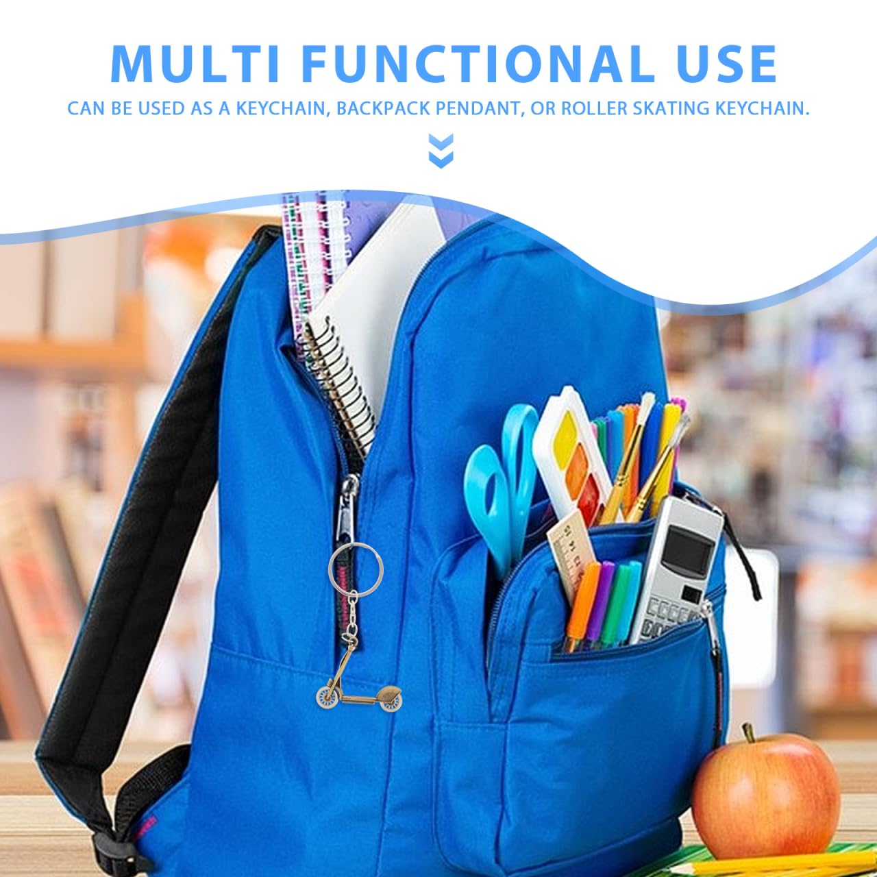 UPKOCH Portachiavi mini monopattino in metallo resistente, decorazione versatile per portachiavi e chiavi, design creativo e finiture curate, accessorio regalo di Natale per ragazza