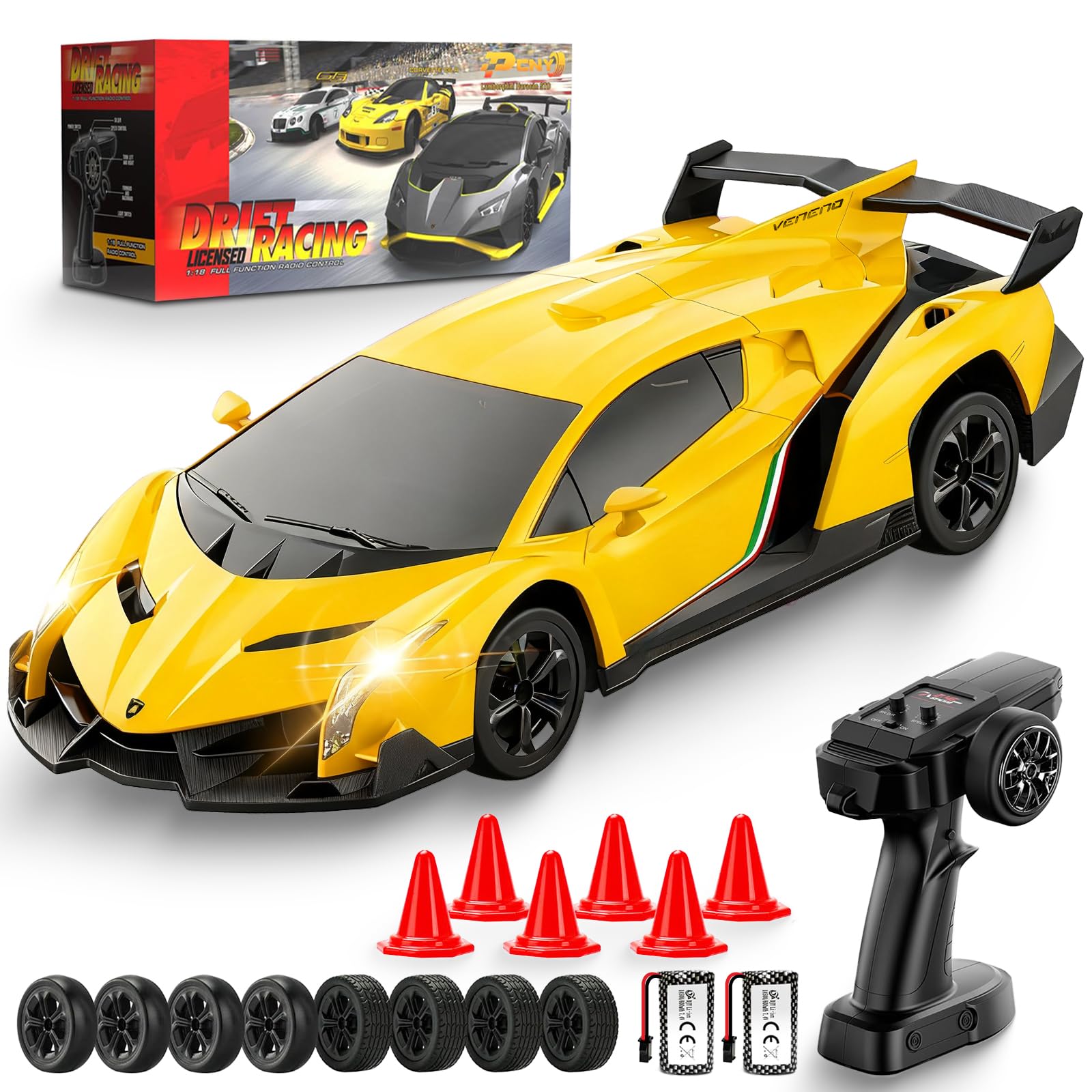 Lamborghini Remote Control Car for Boys 3-7 1 18 Scale Lambo Toy Car Official Licensed RC Drift Car