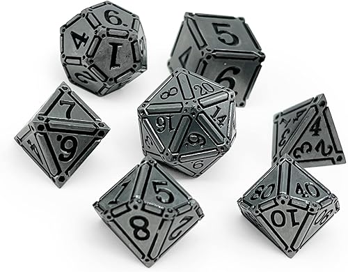 Norse Foundry Ironworks - Juego de dados de metal  Holy Advenger  Juego de 7 piezas premium para aventuras de D&D y RPG  Construcción de aleación de