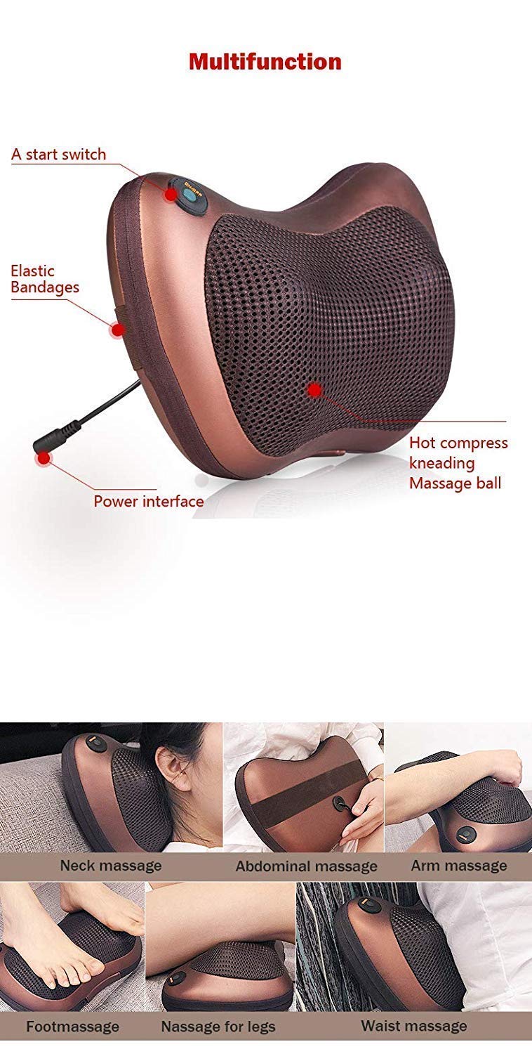 USA Electric Shiyatsu Cushion for Full Body Neck Massage Machine