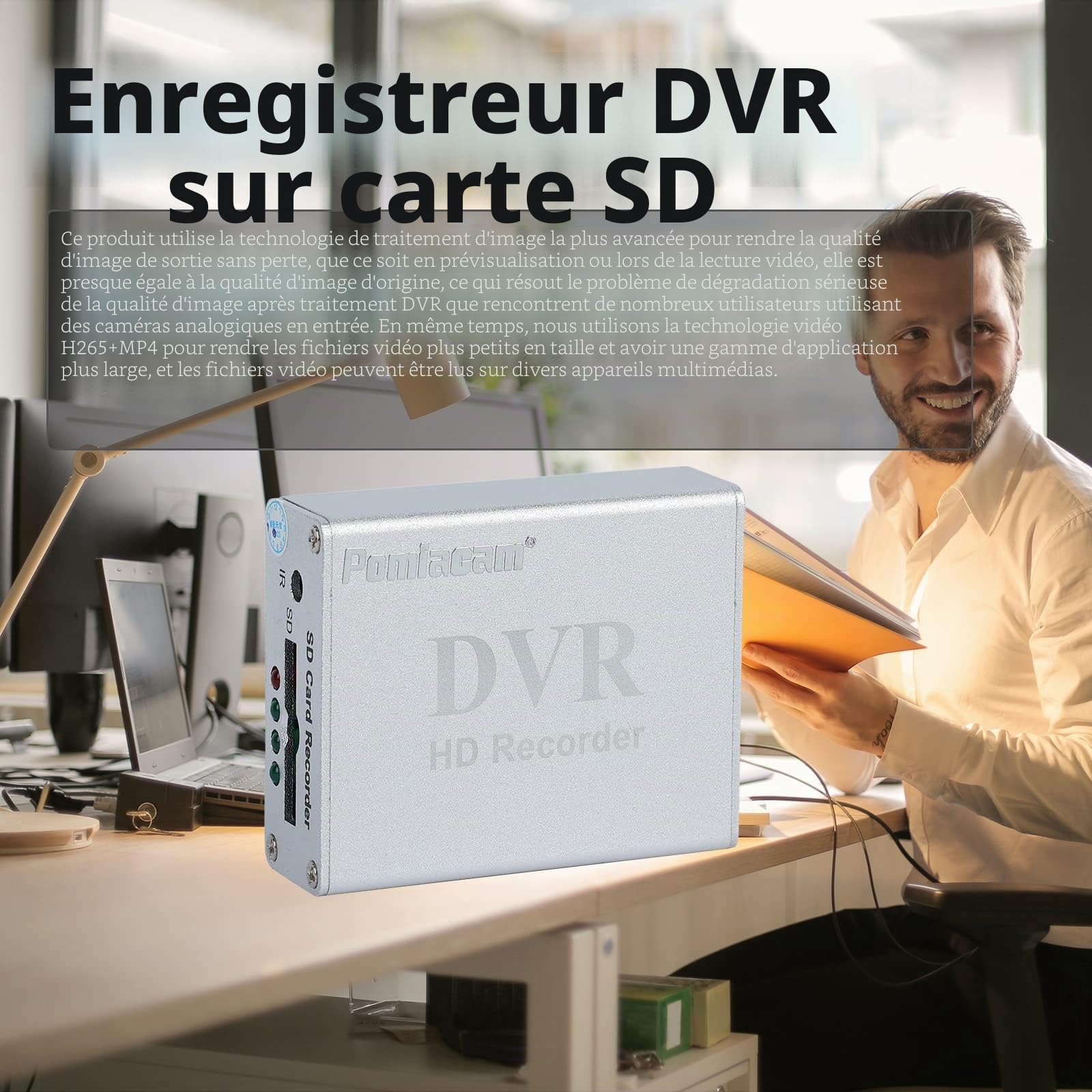 Mini DVR CCTV Enregistreur vidéo 1 canal avec caméra numérique en temps réel pour véhicules, cartes SD Mini DVR HD 1 canal D1 Résolution H.365 Compression vidéo pour caméras CVBS Pal NTSC