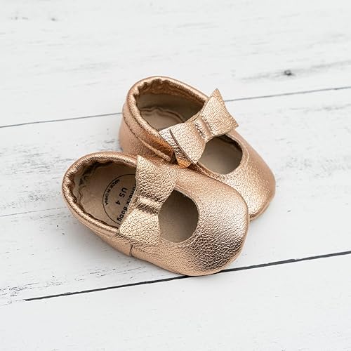 Miniatura 6 de BirdRock Baby Mocasines con lazo y nudo - Zapatos de bebé niña de cuero genuino