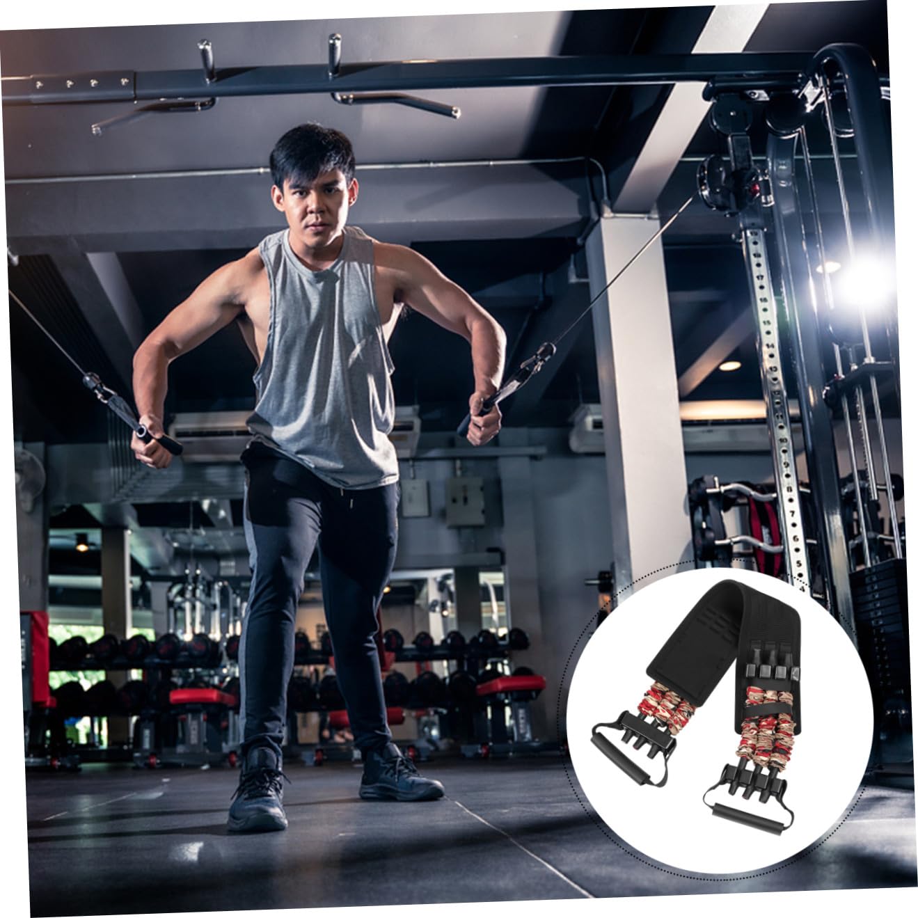 Gatuida Elastisches Brustmuskel-trainingsband Widerstand Fitness Expander Für Bankdrücken Zuhause Büro Gym Sportgeräte