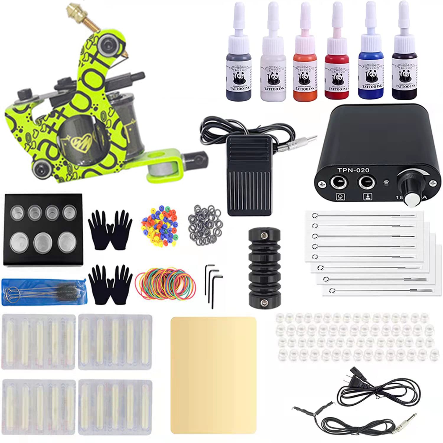 Buy YLL Complete Tattoo Kit for Beginners,2 Pro Tattoo Machine Kit with 20 Colors Permanent