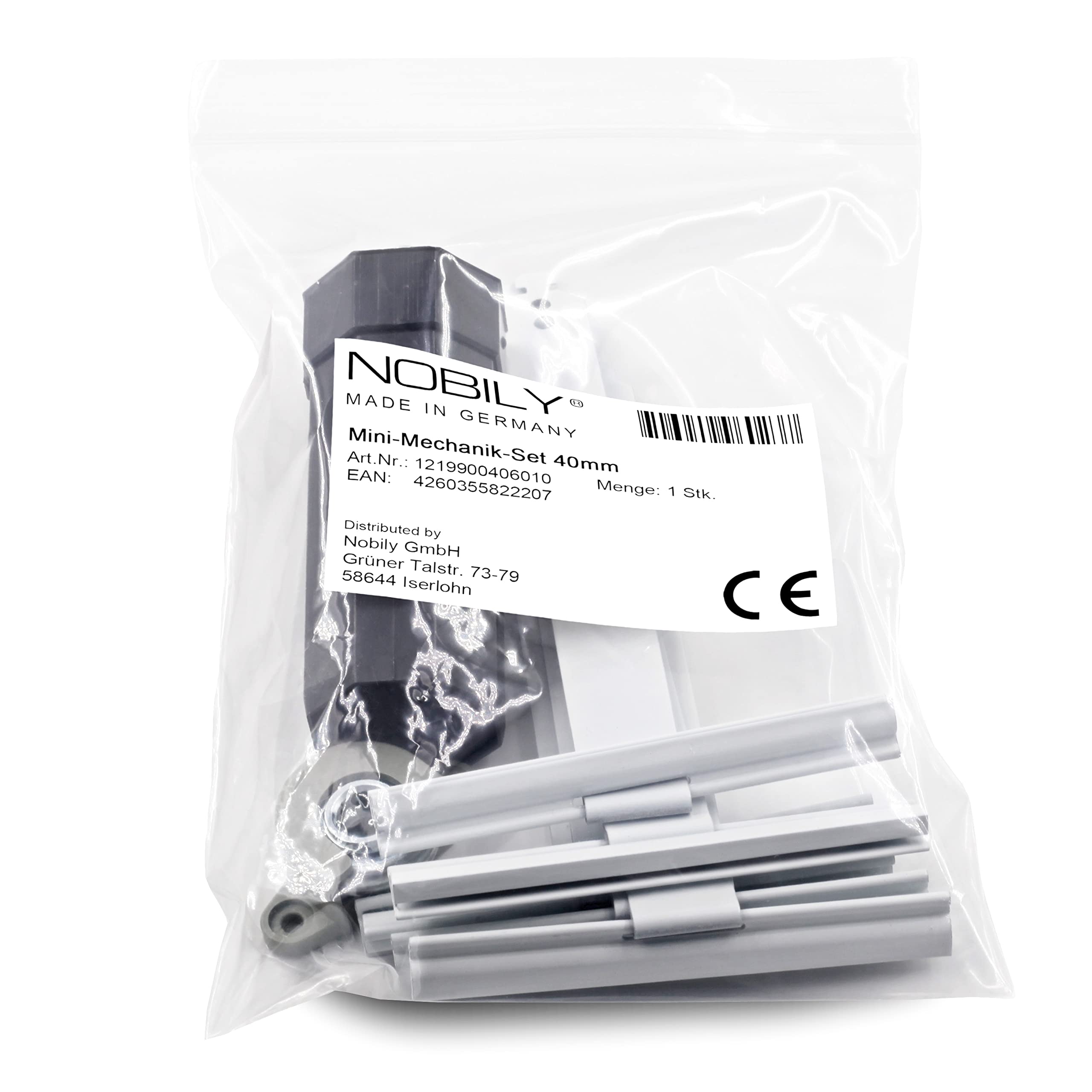 NOBILY Ensemble composé d'un moteur de volet roulant Somfy LS40 Vulcan Force de traction 13 Nm (36 kg) SW40, roulement universel et kit mécanique Nobily