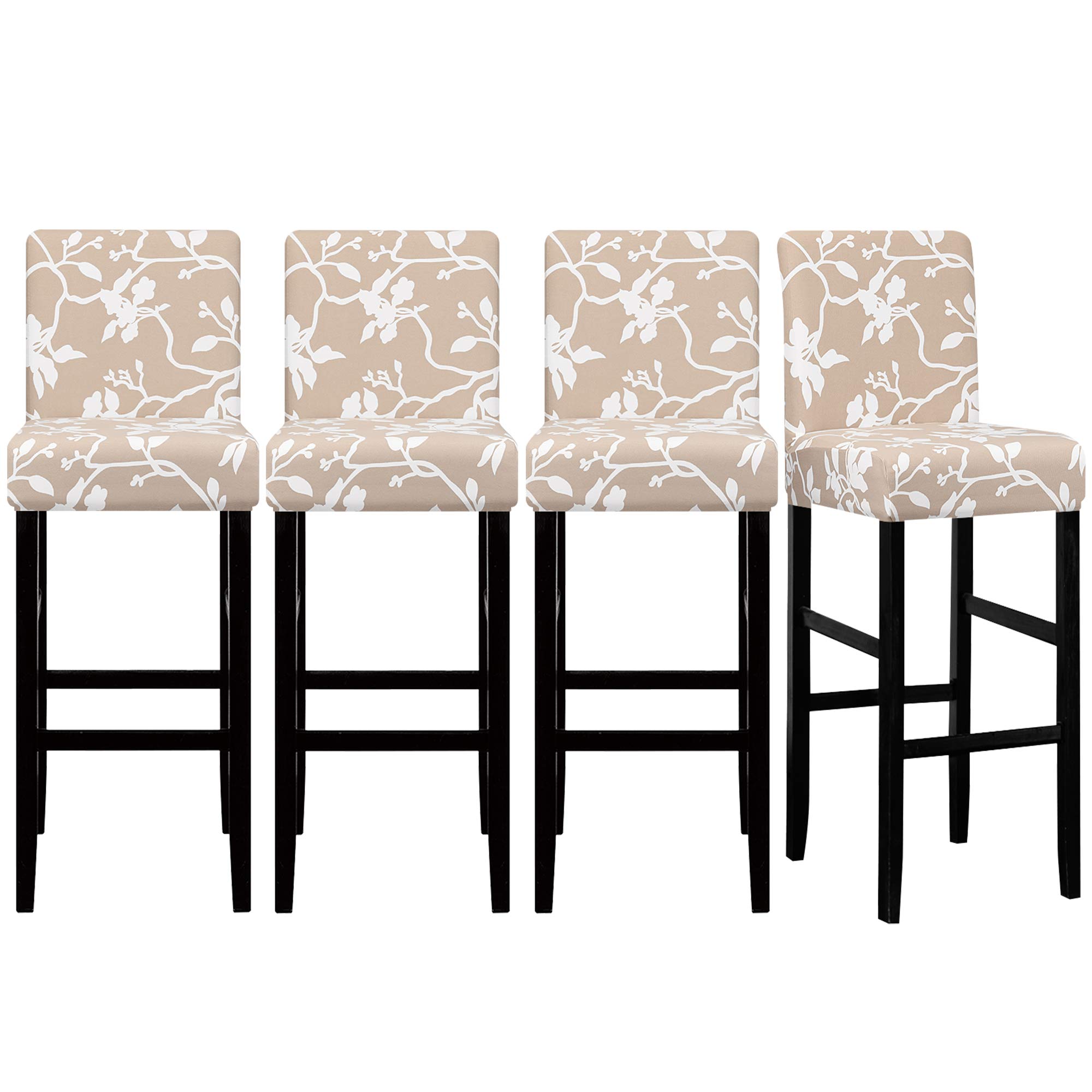 Jacquard Bar Chair Stool Cover，4PCS Stretch Chair Slipcover Pattern for Short Swivel Dining Chair Counter Height Side Chairs Bar Stool Covers with Backs Barstool Covers Slipcovers Pub Chair Slipcover
