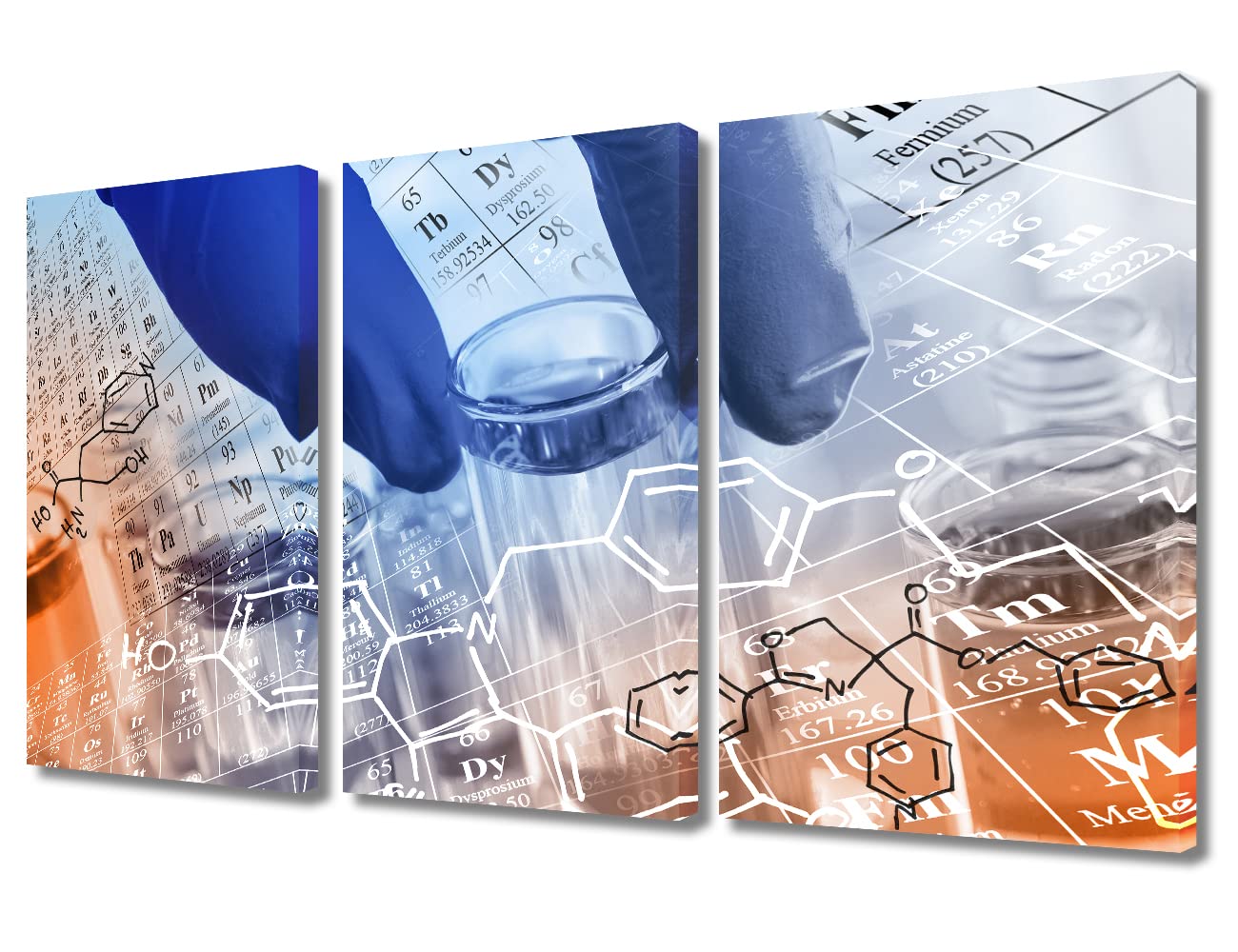TUMOVO Young Scientist Poster Wall Decor 3 Piece Poster Clinical Laboratory Art Prints Wall Decor Living Room Medical House Decor Stretched and Framed Ready to Hang (36" Wx24 H)
