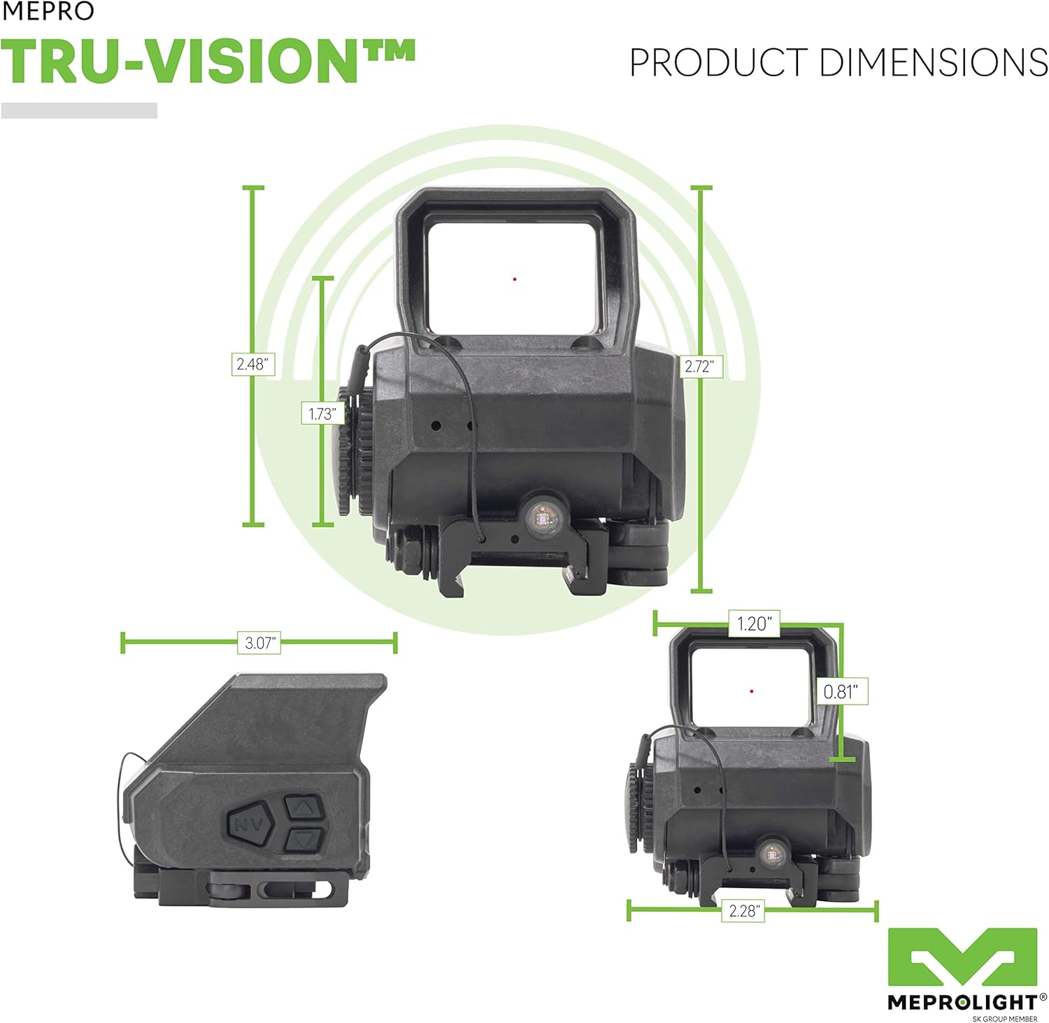 Meprolight Tru-Vision Electro Optical Red Dot Mil-Spec Reflex Sight 65025540