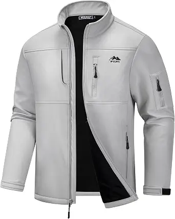 Men's Lightweight Softshell Jacket with Fleece Lining - Windbreaker, Waterproof, Breathable