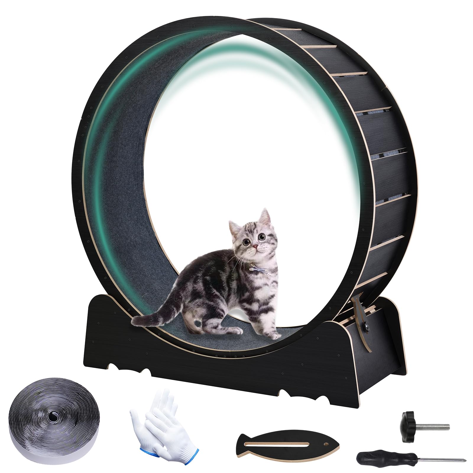 Large Cat Exercise Wheel 40 Inch Treadmill Exerciser for Indoor Cats Love Kitty Running Toy Walking Training for Fitness Weight Loss Device Suitable for Most Cats Physical Exercise Activity