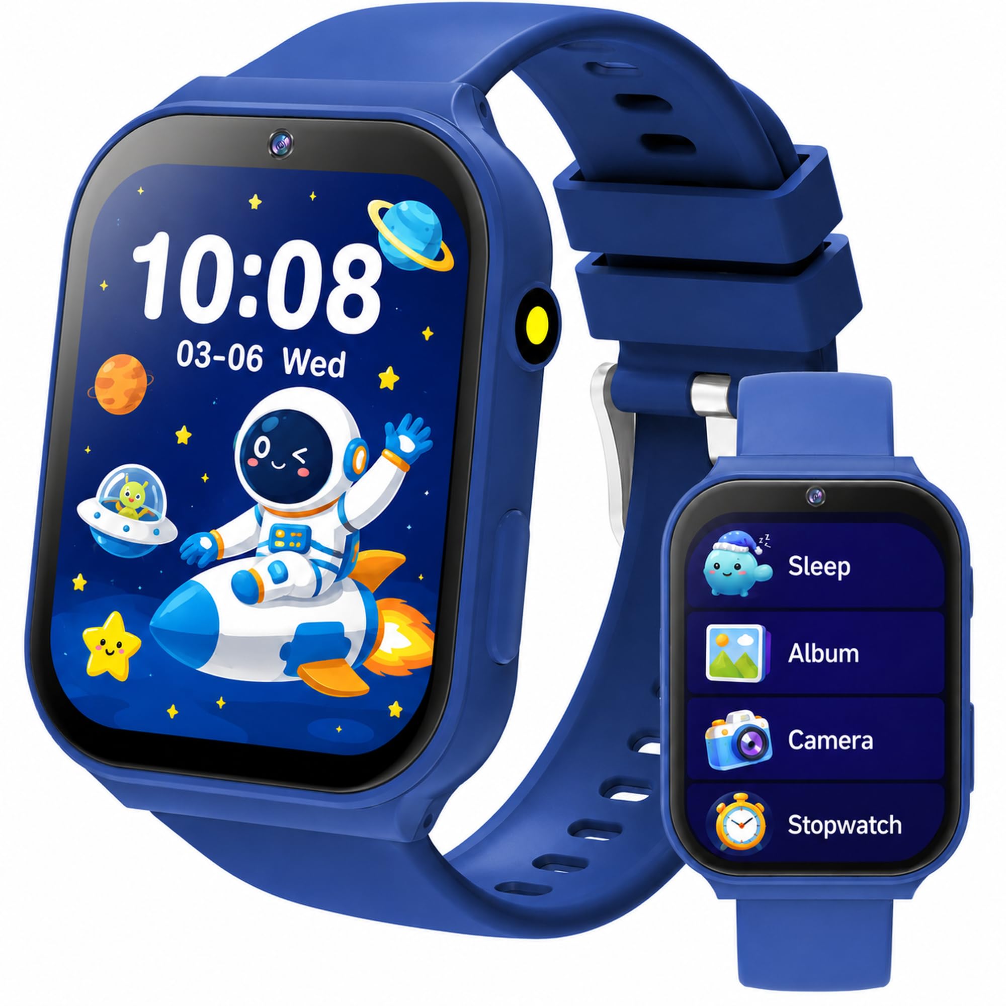 YEDASAH Smartwatch per Bambini con Schermo HD 1,83" e Monitor Sonno | 18 Giochi, Foto, Contapassi, Calorie, Sveglia, Cronometro, Torcia, Calendario, Quadranti, Regalo 4-12
