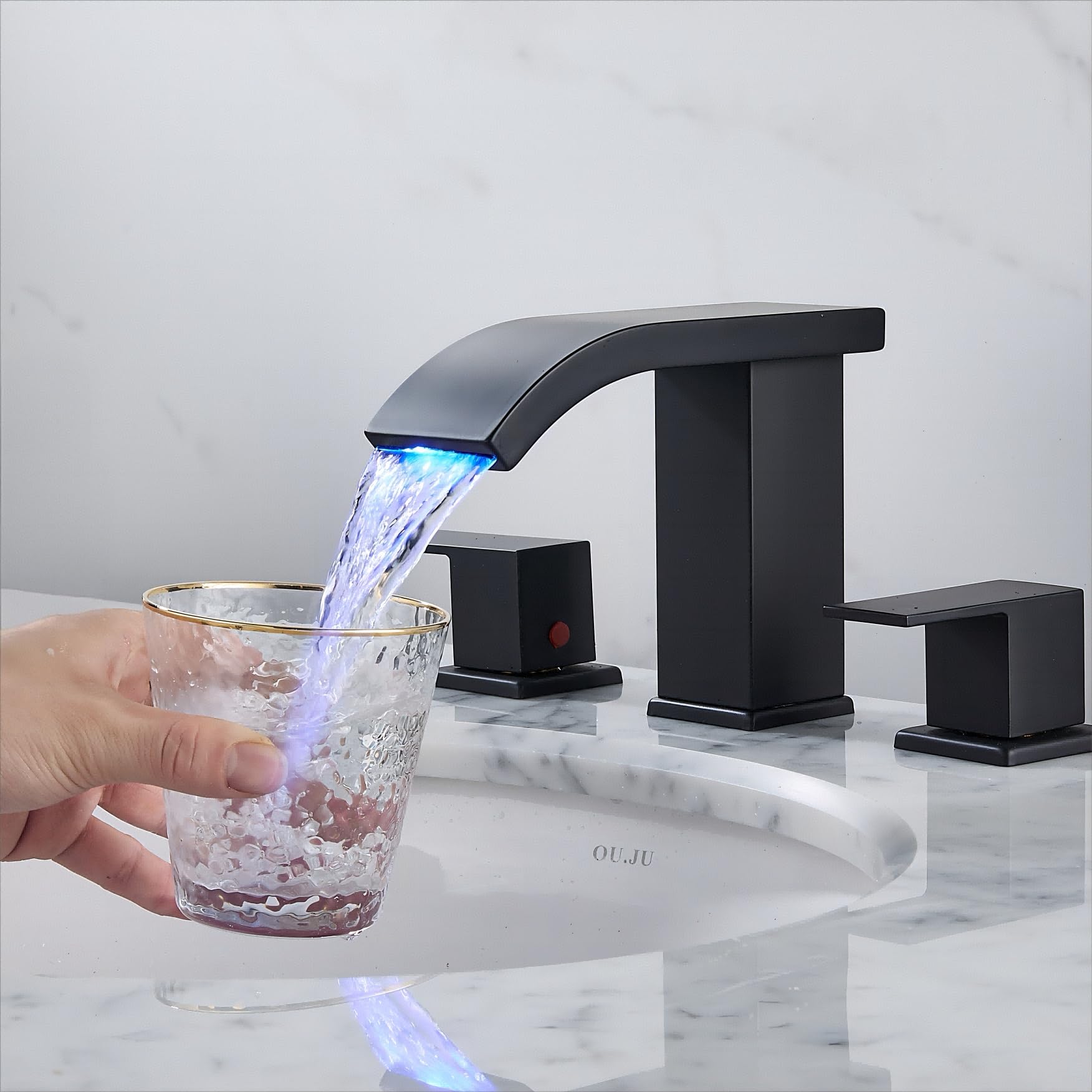 【新作】 Fontaine Birdie Bathroom faucets 3 Hole Widespread Modern Bathroom Sink
