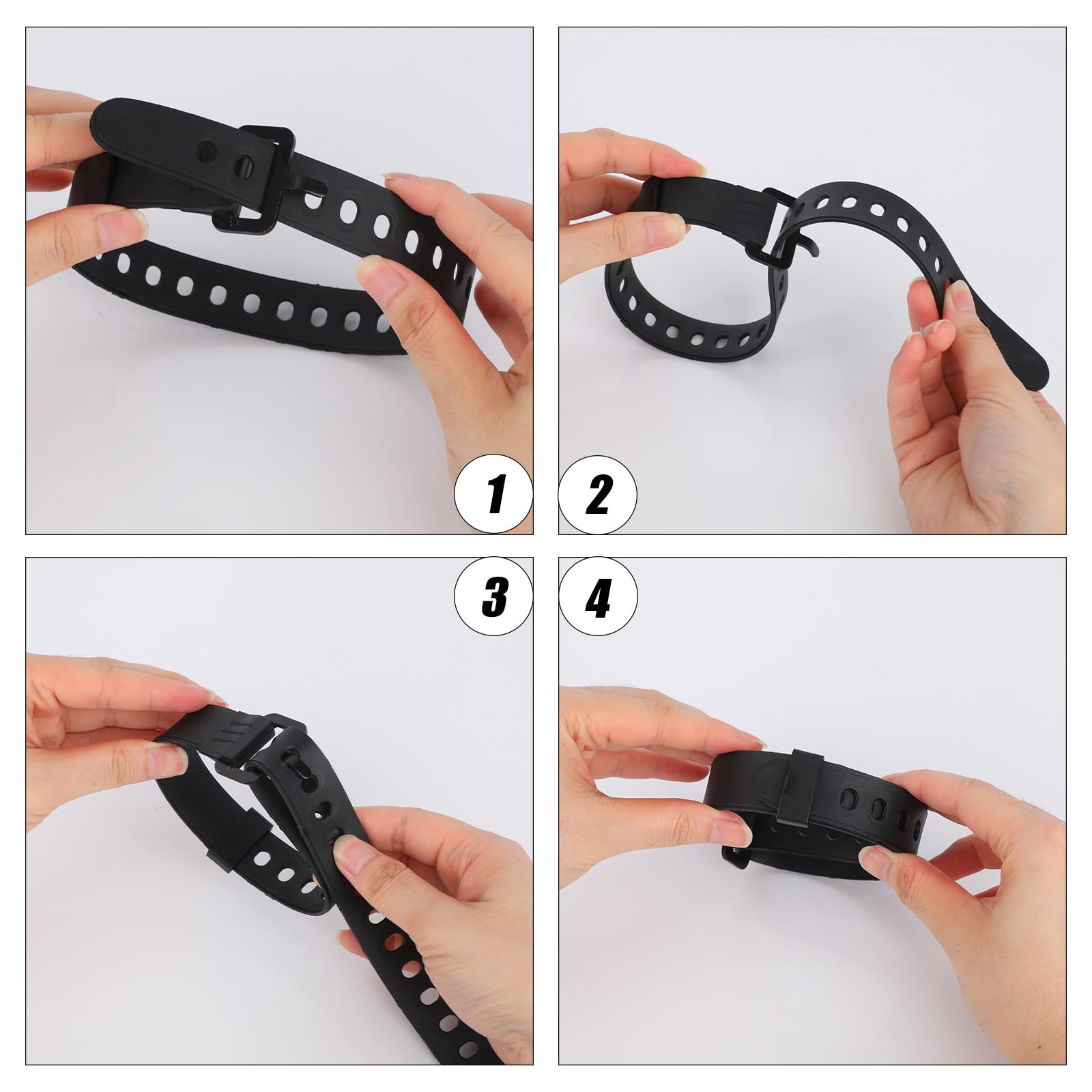 Lot De 4 Sangles Réglables Pour Raquettes à Neige – 45 Cm, Compatibles Ski Et Randonnée, Homme Et Femme