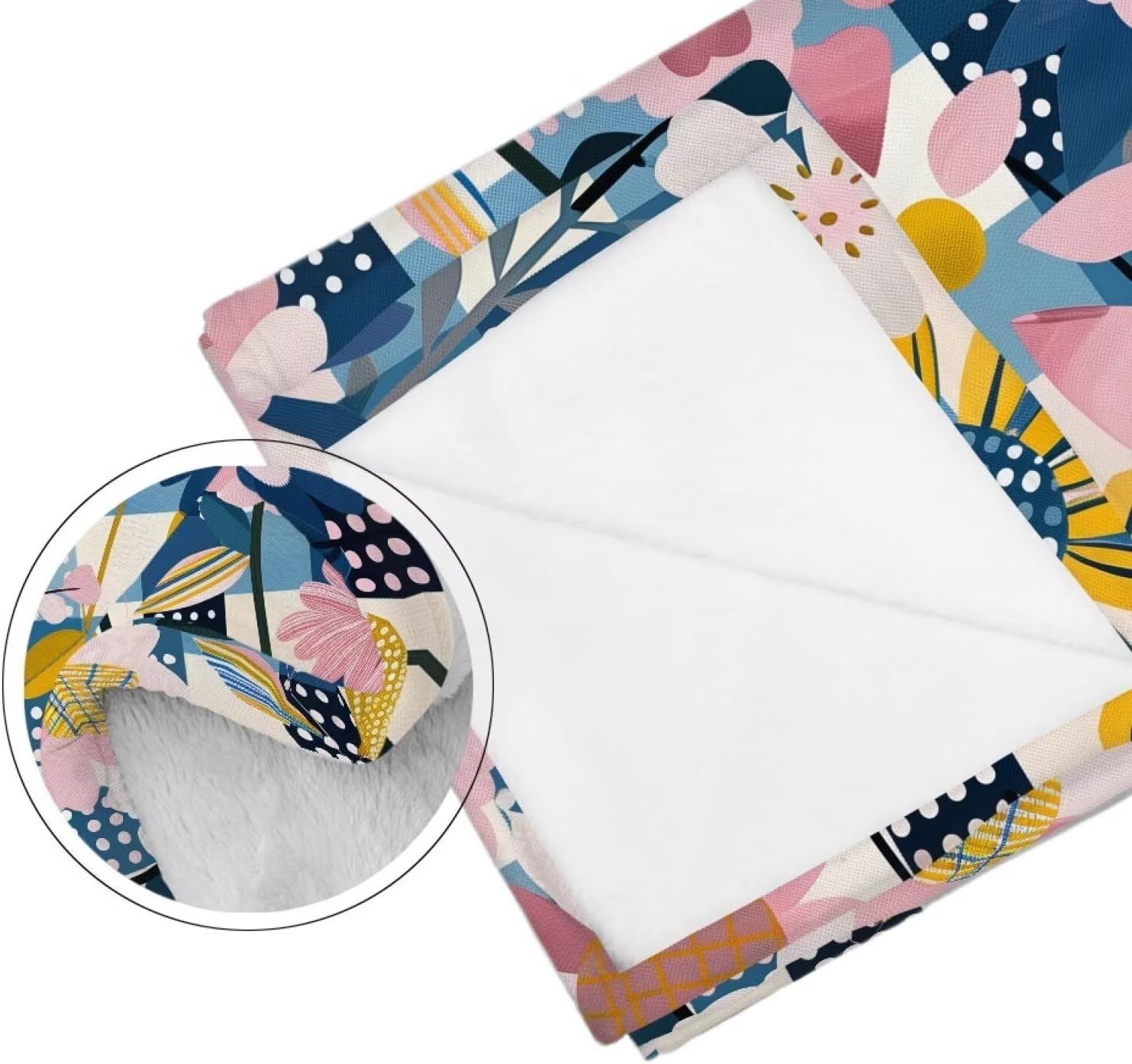 Print Women Throw Blanket for Couch Sofa Cheerful Floral Plaid Blanket Lightweight Fuzzy Flannel Blue Fall Blankets Home Decor Sofa Throws