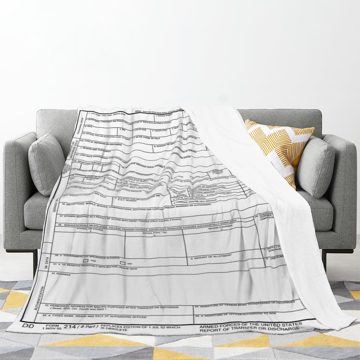 DD Form 214 Überwurfdecke, lustige amerikanische Veteranen, Decke, Geschenke für Männer im Ruhestand, warme Plüsch-Fleecedecke für Vater, Zuhause, Couch, Sofa, Schlafzimmer, Wohnzimmer,
