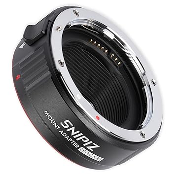 SNIPIZ Lens Mount Adapter EF-EOS R Auto-Focus Lens Converter Compatible with Canon EF/EF-S Lens for Canon R Mount Camera EOS R, RP, R3, R5, R6, R6II, R7, R8, R10, R50, R100