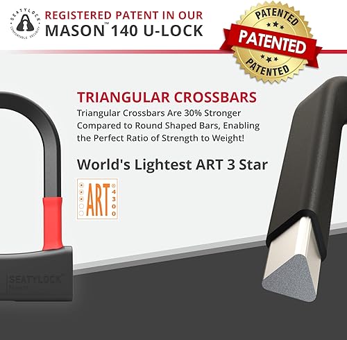 Miniatura 3 de Seatylock Mason Bike U Lock Patentado resistente antirrobo diamante seguro ULock Herramienta de seguridad de bicicleta de ultra seguridad con